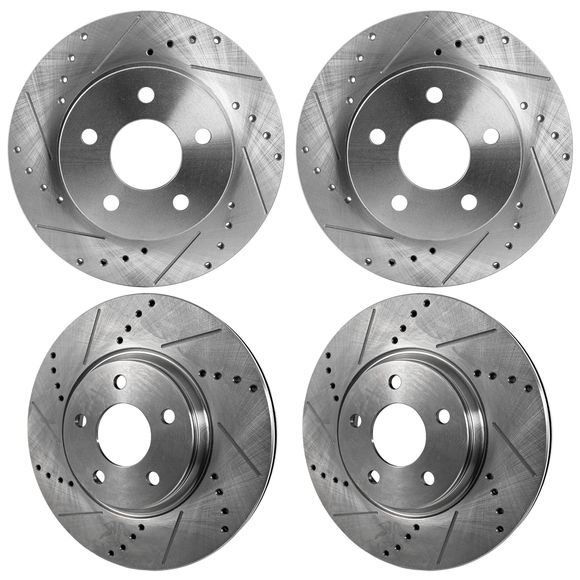 AM COBALT 05-08 MALIBU 04-12 FRONT AND REAR BRAKE DISC RH AND LH 4 Wheel Set Cross drilled and Slotted SKU SET JC27110079DRS4 OEM 19352-55094-145563-493465-4888