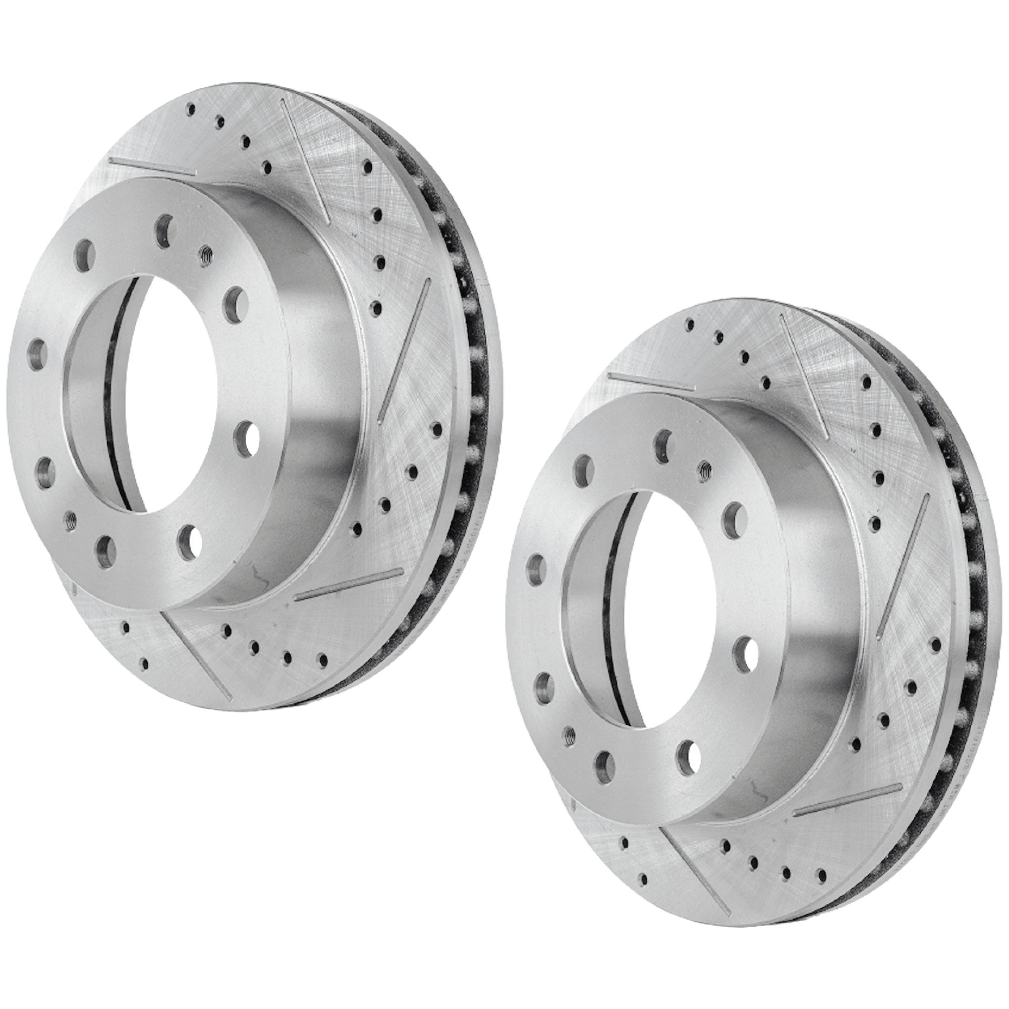 AM SIERRA SILVERADO 99-07 EXPRESS SAVANA VAN 03-22 FRONT BRAKE DISC 2 Wheel Set Cross drilled and Slotted SKU SET JC27110100DRS2 OEM 55056-56829-56999-86829-101421