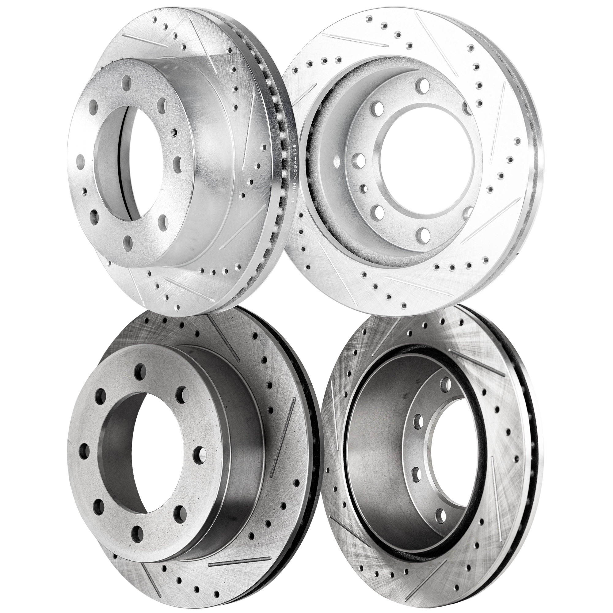 AM EXPRESS SAVANA 3500-03-17 FRONT AND REAR BRAKE DISC 4 Wheel Set Cross drilled and Slotted SKU SET JC27110101DRS4 OEM 19952-55055-56828-86828-101008