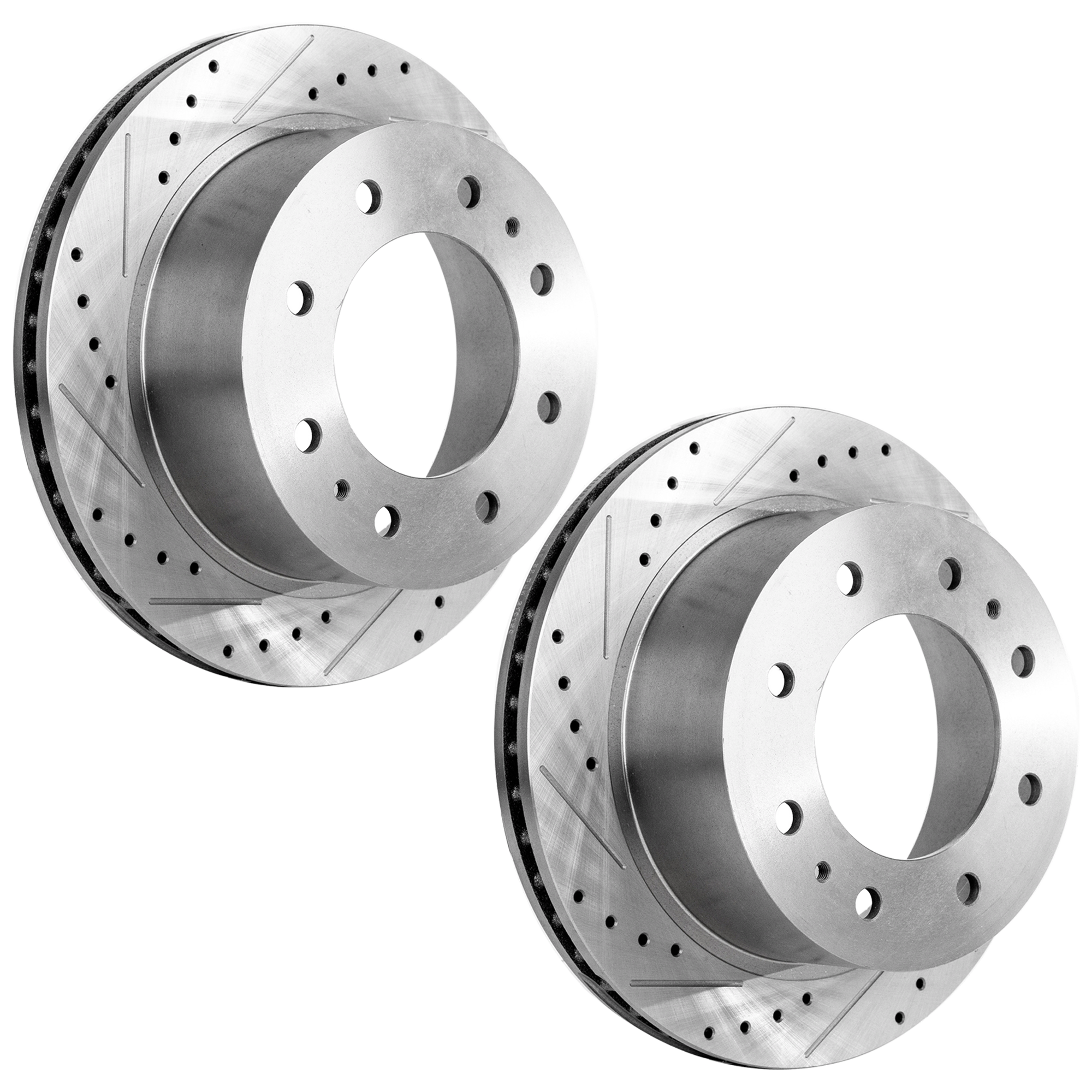 AM SILVERADO 2500 HD SILVERADO 3500 HD SIERRA 2500 HD SIERRA 3500 HD PICKUP 11-21 REAR BRAKE DISC RH AND LH Performance Rotor Drilled and Slotted SKU SET JC27110104DRS2 OEM 41269-55192-850228-901028-6004