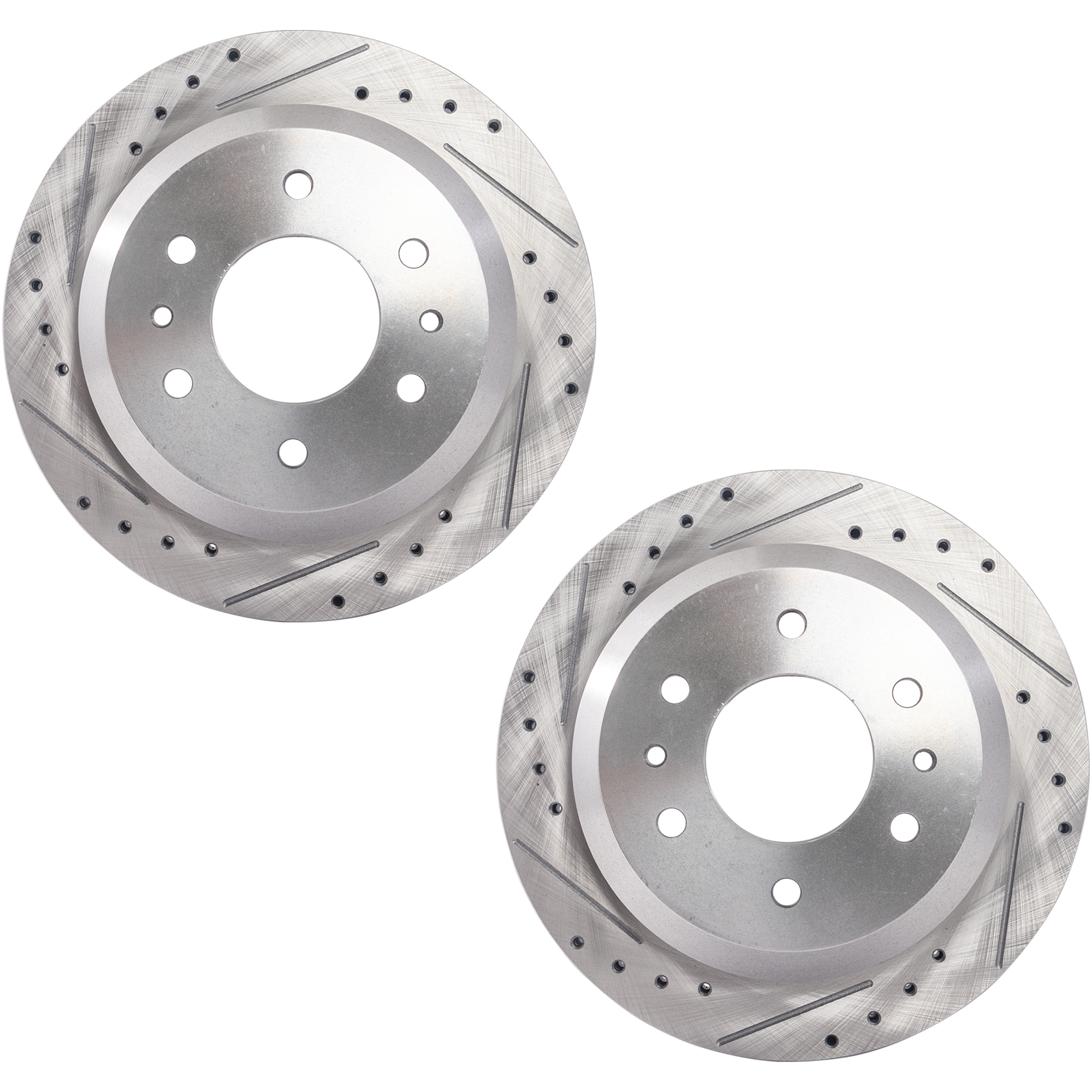 AM Rainier 04-07 TRAILBLAZER 02-09 REAR BRAKE DISC RH AND LH Cross drilled and Slotted SKU SET JC27110119DRS2 OEM 19958-55073-101758-145314-1058