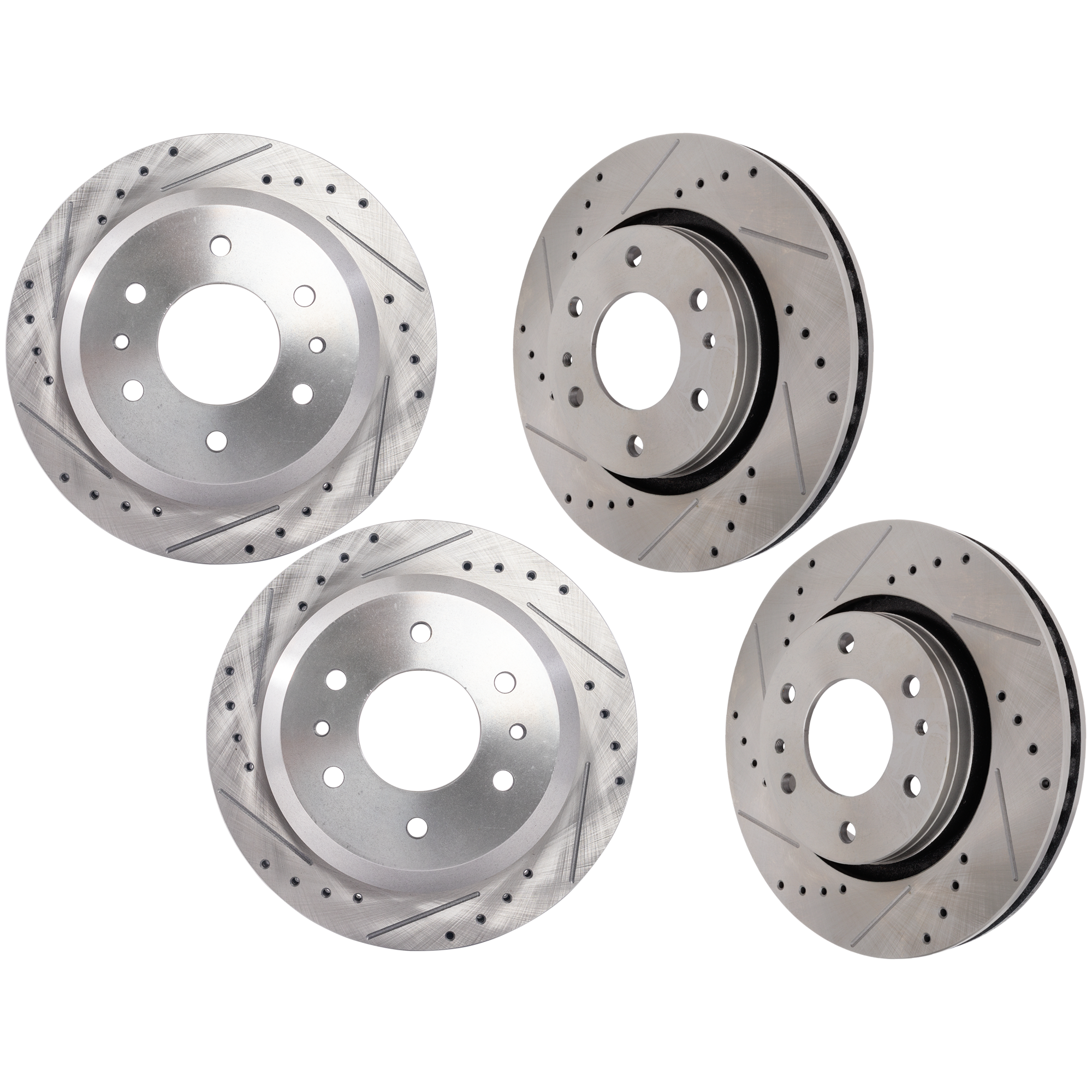 AM ASCENDER 07-08 ENVOY 06-09 FRONT AND REAR BRAKE DISC 4 Wheel Set Cross drilled and Slotted SKU SET JC27110120DRS4 OEM 19958-55073-101758-145314-1058