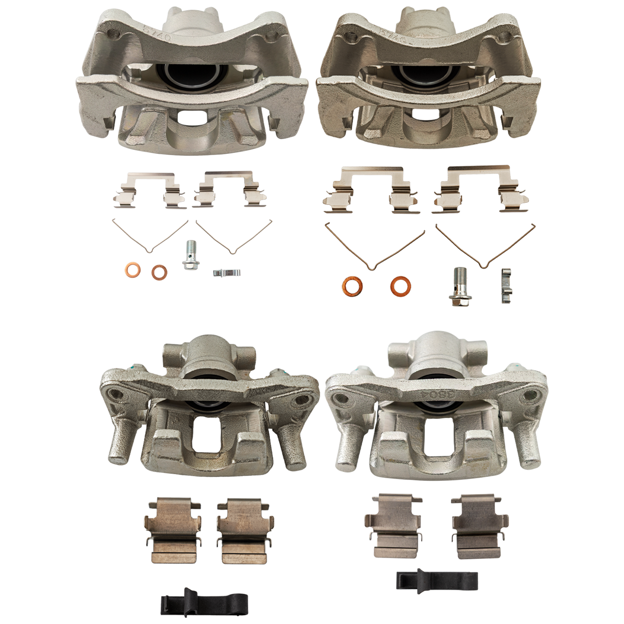 AM CHRYSLER 200-11-14 COMPASS 07-17 FRONT AND REAR BRAKE KIT WITH CALIPERS 4 Wheel Set Includes 4 Brake Caliper SKU SET JC27150031 A