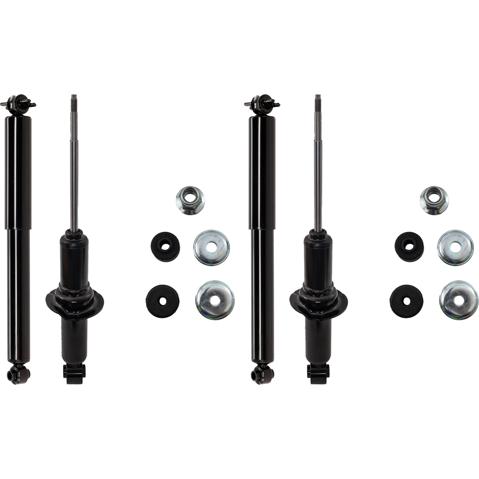 AM COLORADO CANYON 04-12 FRONT AND REAR SHOCK AND FULLY LOADED STRUT RH AND LH Gas Charged Twin tube Rear Wheel Drive Set of 4 SKU SET JC280109-4 OEM 15106253-15115872-19153641-209