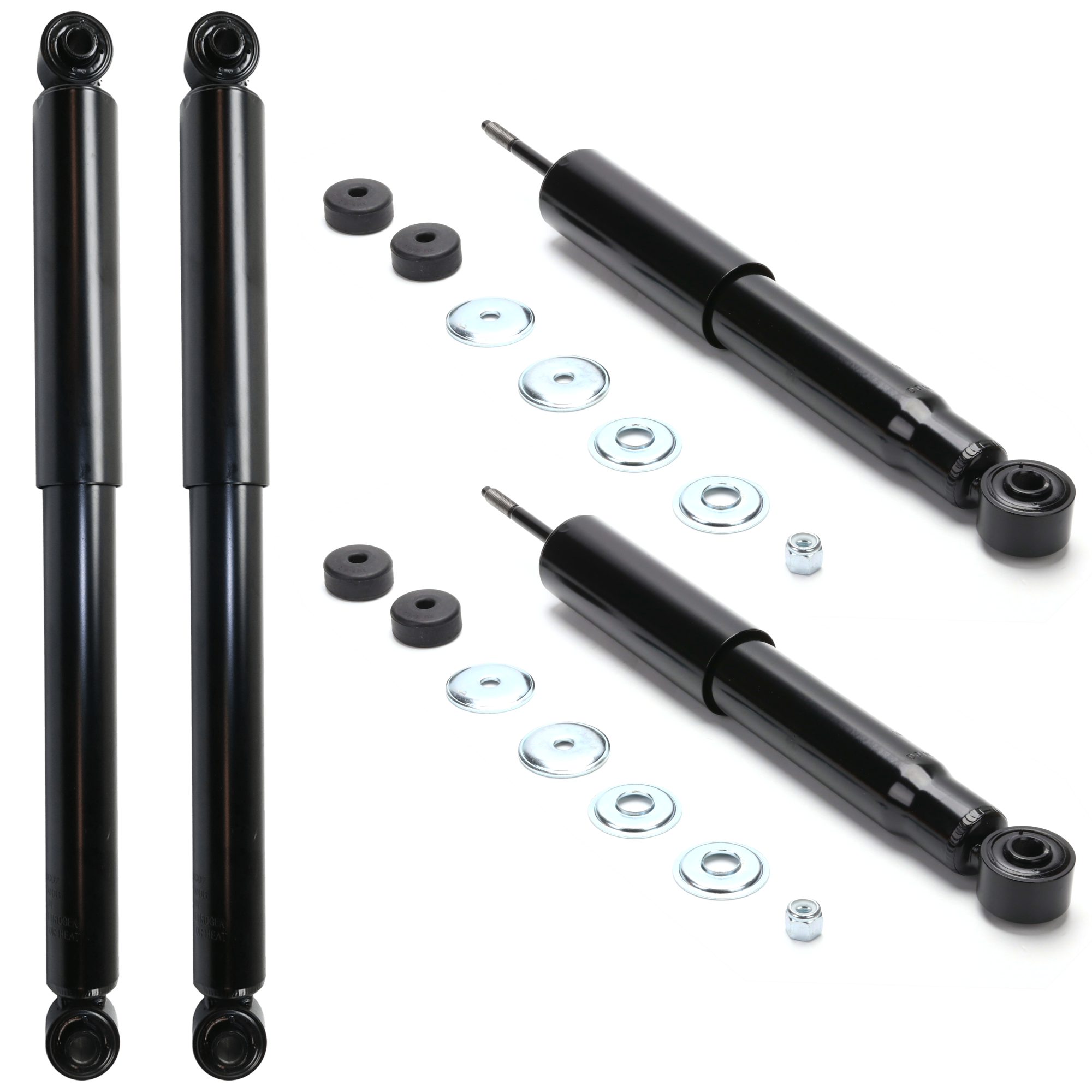 AM SUBURBAN 2500 YUKON XL 2500-00-13 FRONT AND REAR SHOCK RH AND LH Gas Charged Black Set of 4 SKU SET JC280110 OEM 12477867-12477868-15852157-158