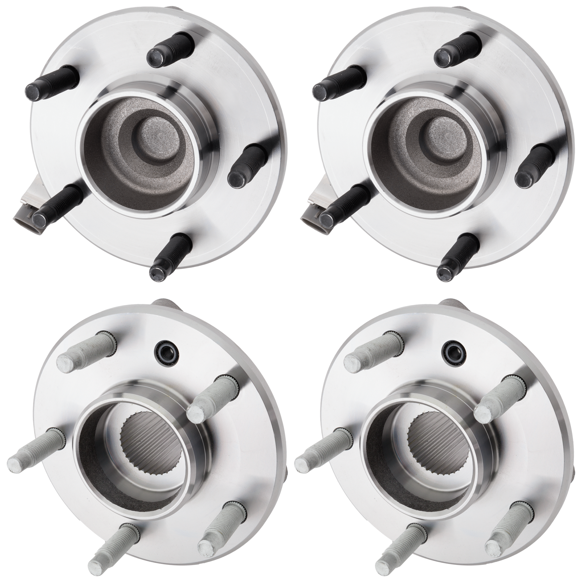 AM RENDEZVOUS 03-06 FRONT AND REAR HUB ASSEMBLY RH AND LH 5 Studs FWD 4 Wheel ABS SKU SET JC283711-4A OEM 12413031-88964096