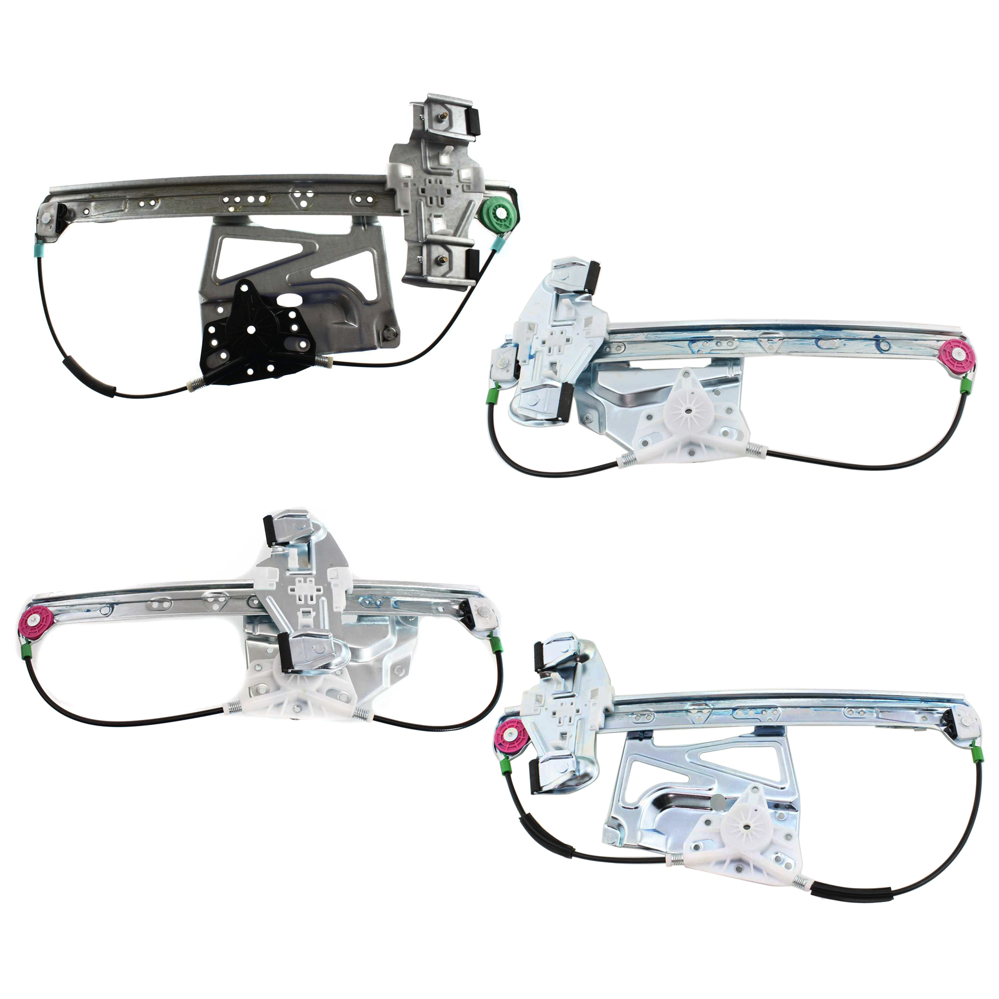 AM DEVILLE 00-05 FRONT AND REAR WINDOW REGULATOR RH AND LH Set of 4 Power w o Motor Sedan SKU SET JC462941-4 Partslink GM1350139 GM1351139 GM1550112 GM1551112 OEM 10393233 PFM 10393234 PFM 1924