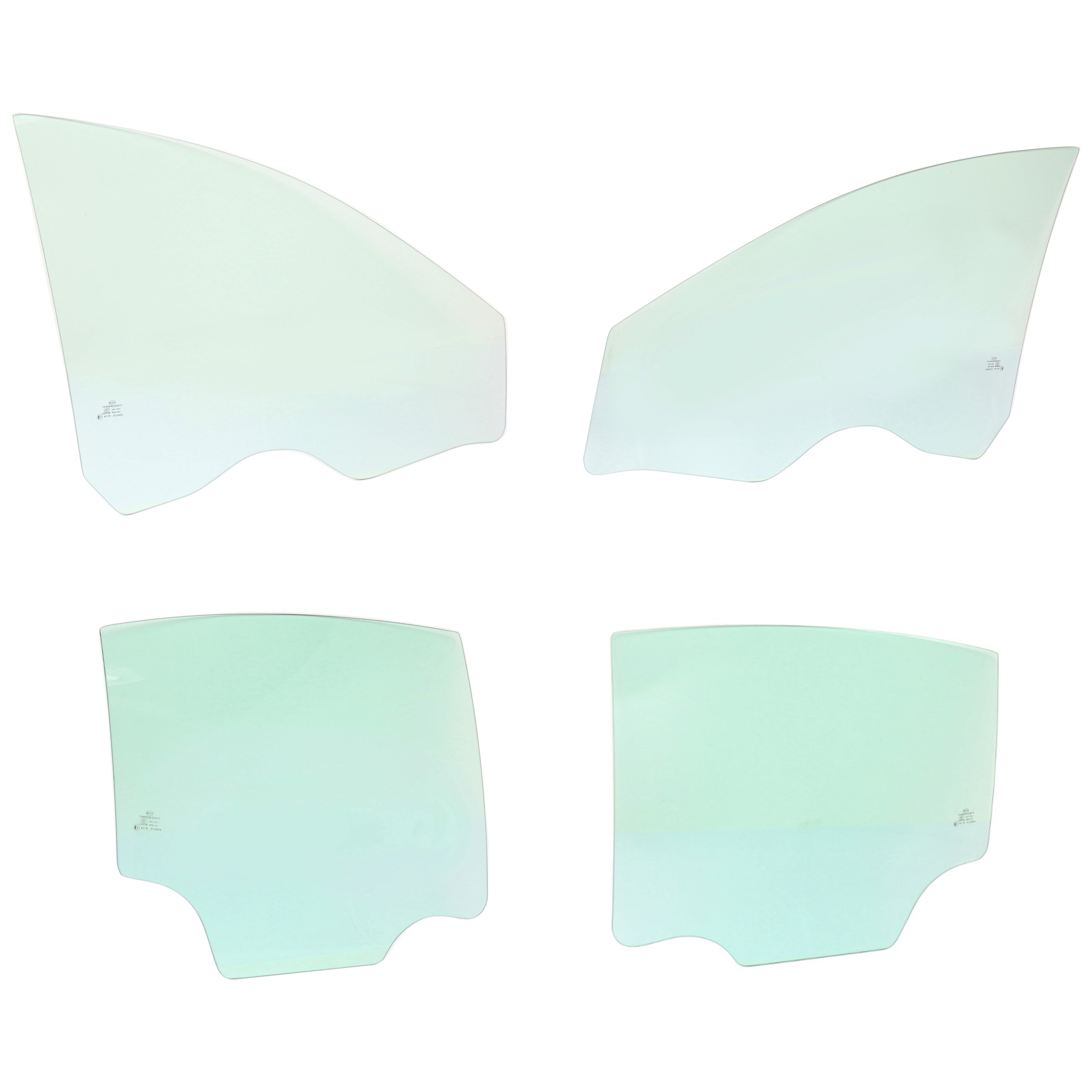 AM CRUZE 11-15 FRONT AND REAR DOOR GLASS RH AND LH Green Tint Set of 4 SKU SET JC480105-4 OEM 95967113 DD11783GTNN 95967114