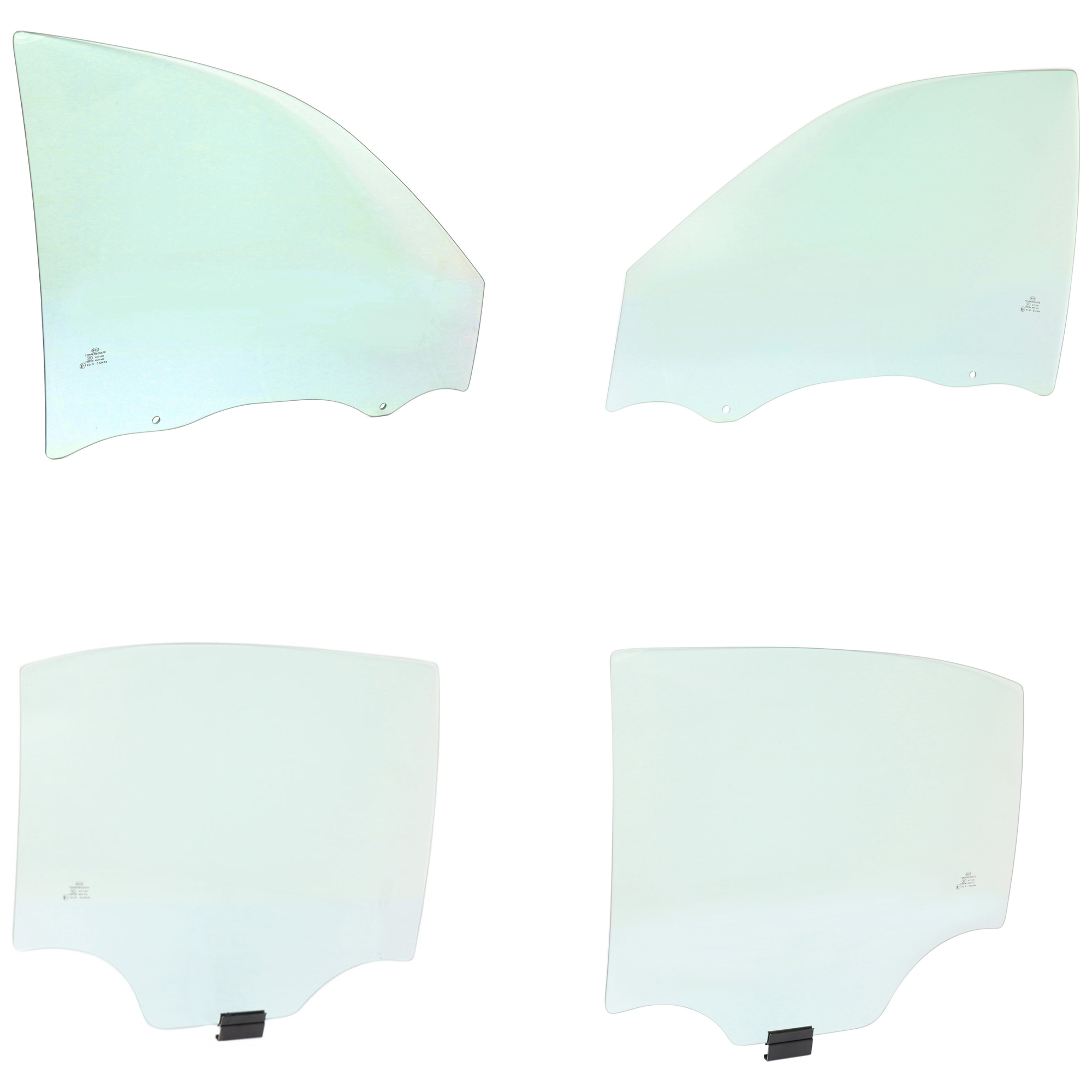 AM CHEVY MALIBU 97-03 CLASSIC 04-05 FRONT AND REAR DOOR GLASS RH AND LH Green Tint 4 Door SKU SET JC480119-4 OEM 22595100 DD09181GTNN 22595101