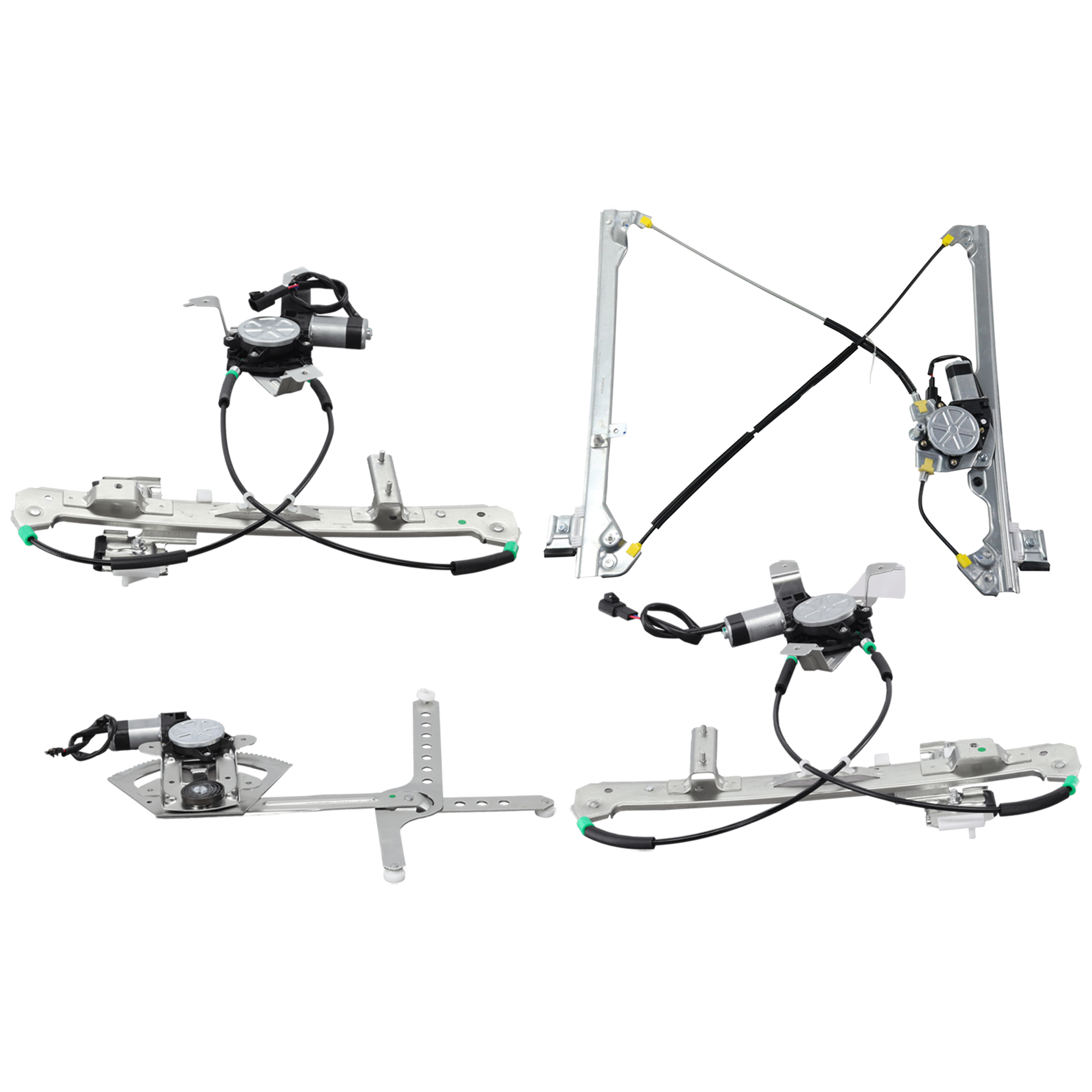 AM TAHOE 00-00 FRONT AND REAR WINDOW REGULATOR RH AND LH SKU SET JC491717-4A Partslink GM1350103 GM1351110 GM1550151 GM1551151 OEM 19120847-19260050 PFM 19260051