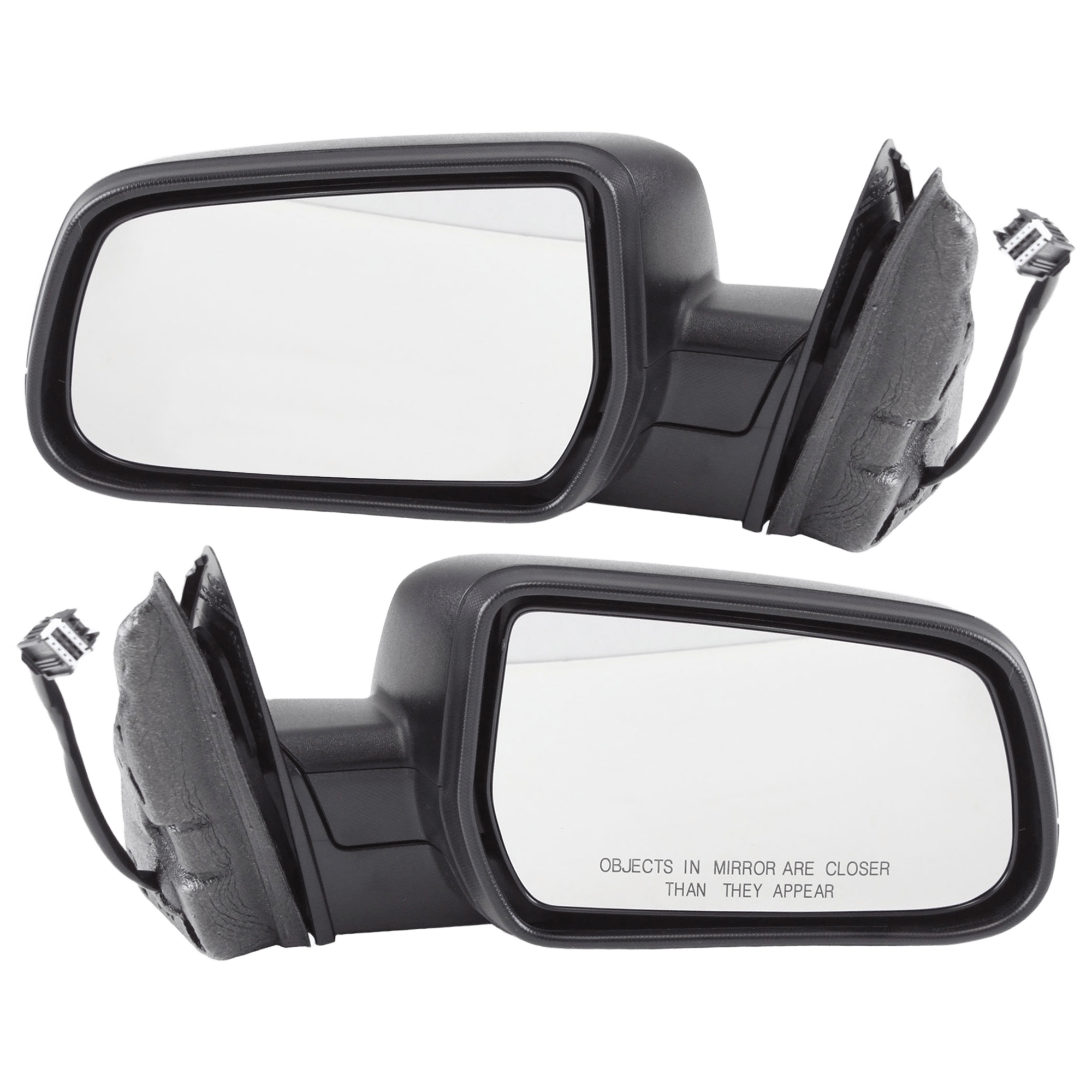 AM EQUINOX TERRAIN 10-17 MIRROR RH AND LH Power Non Heated Manual Folding Textured No Blind Spot Feature and Memory SKU SET JCV110ER Partslink GM1320386 GM1321386 OEM 20858707-20858708-23467283