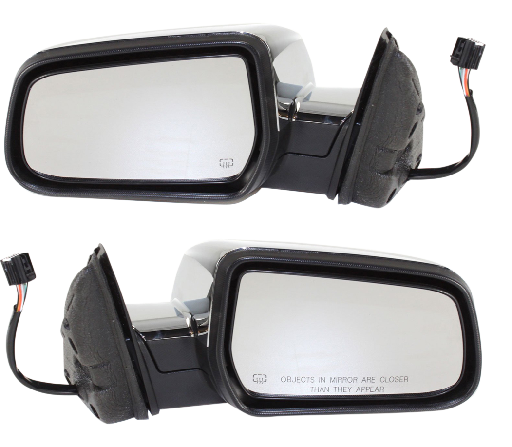 AM EQUINOX TERRAIN 10-14 MIRROR RH AND LH Power Heated Manual Folding Chrome w Memory No Blind Spot Feature Equinox 10-13 All Models 14-14 LTZ Model SKU SET JCV112CR Partslink GM1320393 GM1321393 OEM 20858712-20858713