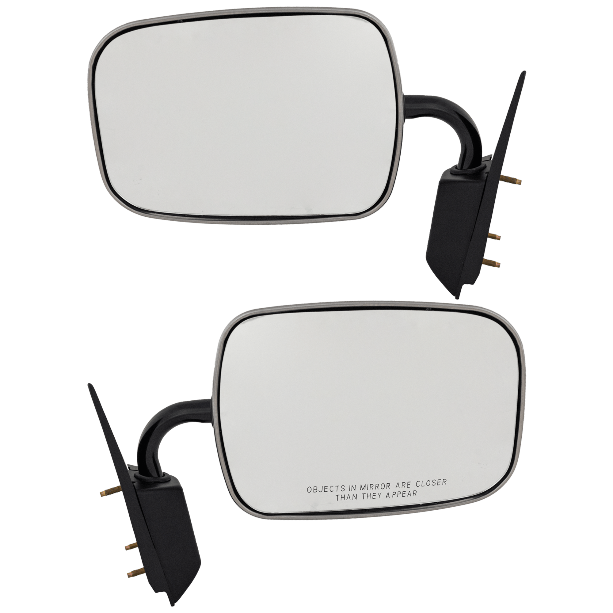 AM C K FULL SIZE P U 88-02 MIRROR RH AND LH Manual Adjust Manual Folding Non Heated Polished Below Eyeline Type Steel SKU SET JCV131R OEM 15697331-15697332