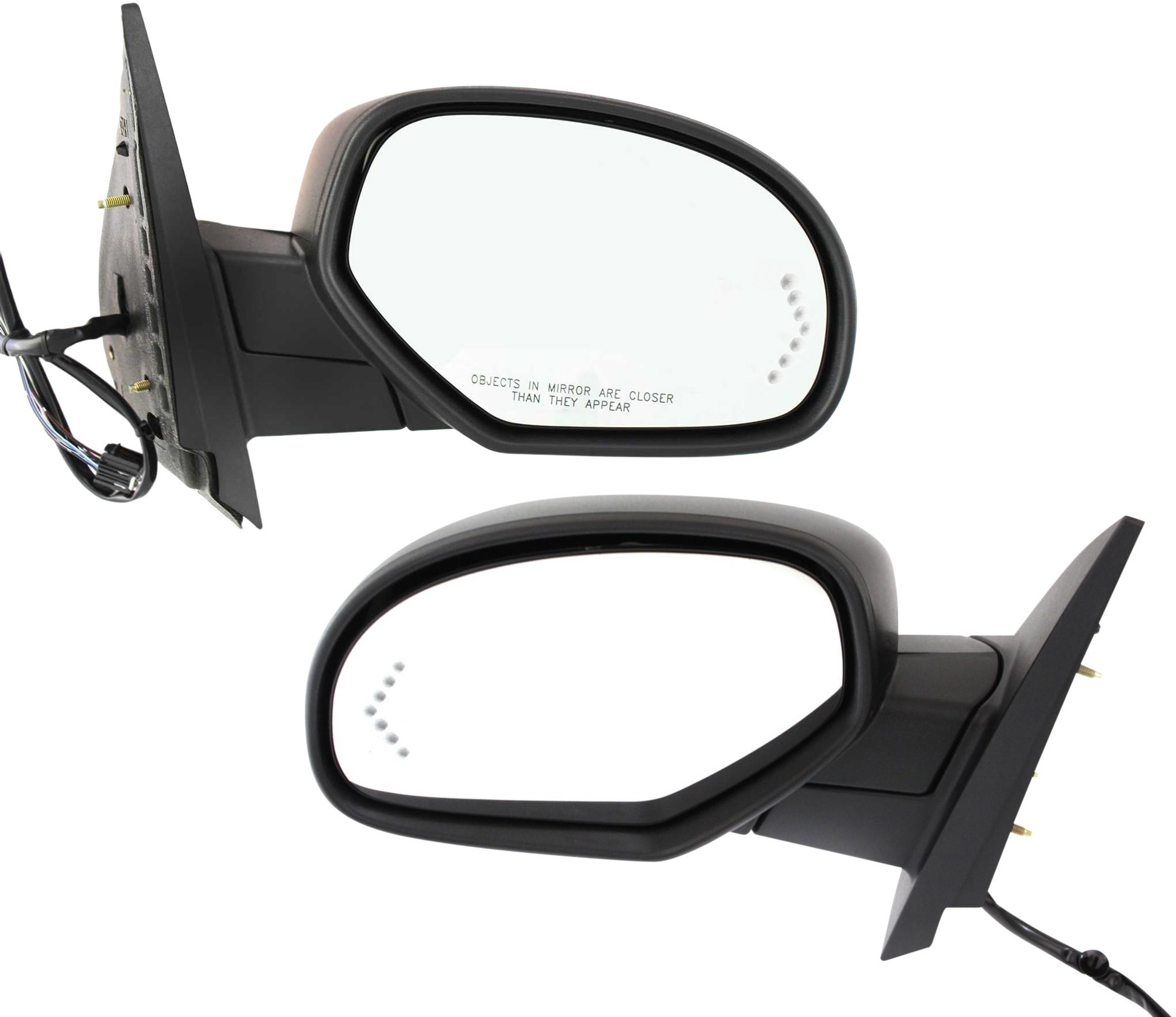 AM SILVERADO 07-13 SUBURBAN 07-14 MIRROR RH AND LH Power Manual Folding Heated Paintable Textured 2 Caps w Signal Light No Memory and Puddle Light SKU SET JCV37ER S Partslink GM1320435 GM1321435 OEM 25779805 PFM 25831194 PFM