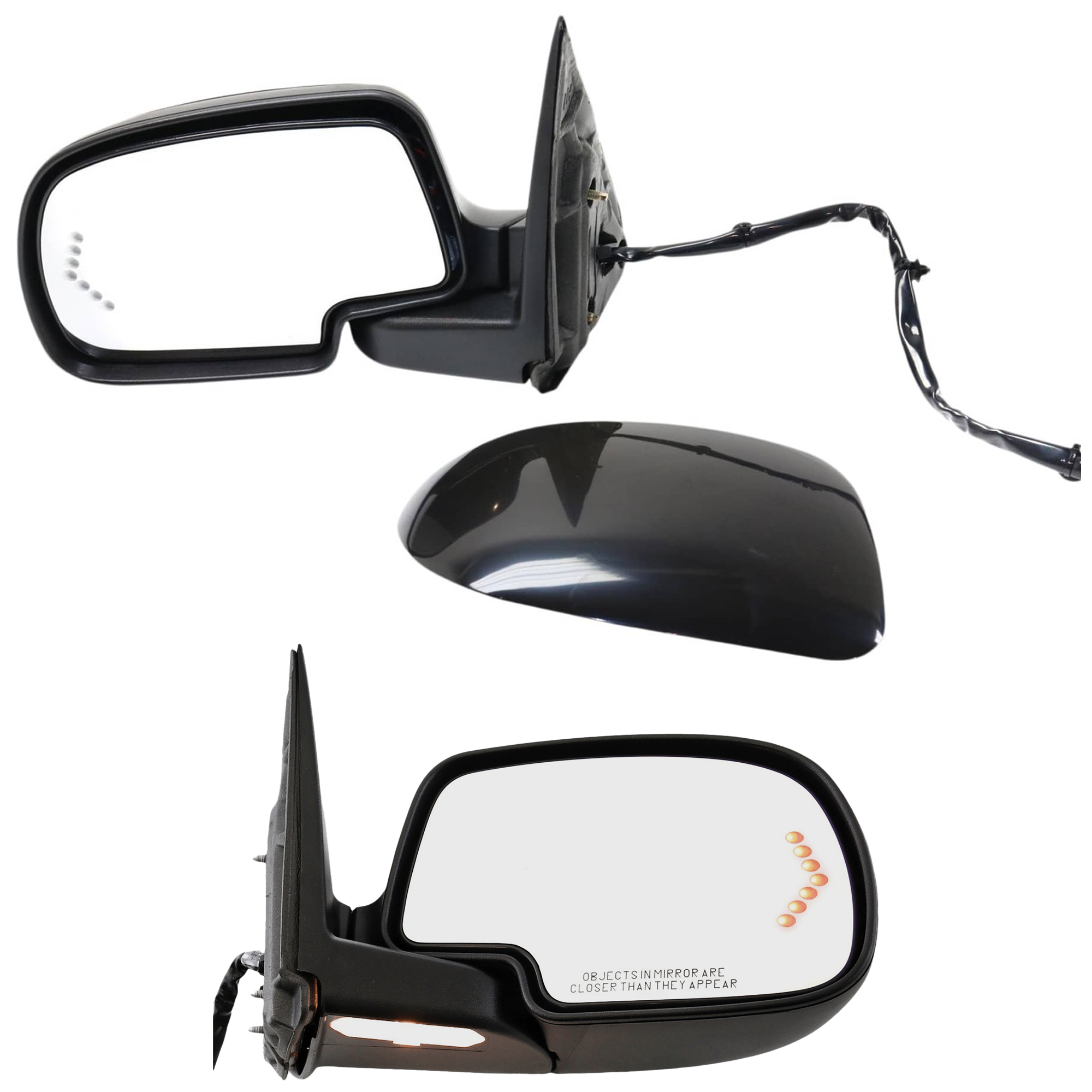 AM SILVERADO SIERRA 03-06 MIRROR RH AND LH Power Power Folding Heated Paintable w Signal Light Includes 2007 Classic SKU SET JCV45ER S B Partslink GM1320438 GM1321373 OEM 88980721 PFM 88980722