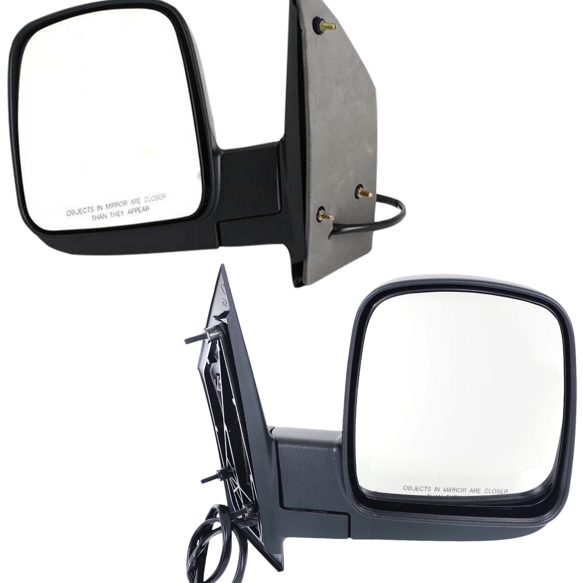 AM EXPRESS SAVANA VAN 03-07 MIRROR RH AND LH Power Manual Folding Heated Textured Standard Type No Signal Light SKU SET JCV53ER Partslink GM1320283 GM1321283 OEM 15937981-15937984