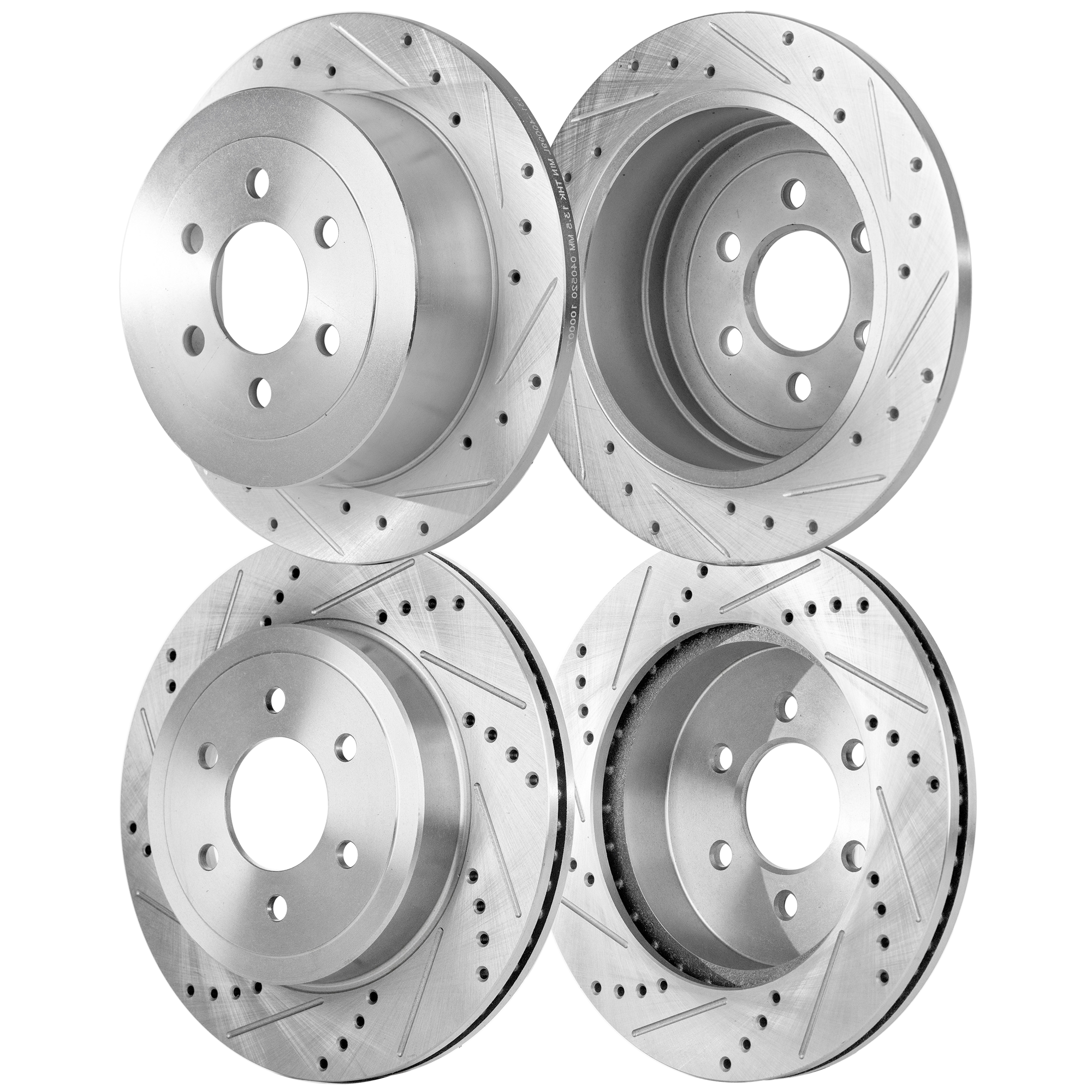 AM DAKOTA 03-04 FRONT AND REAR BRAKE DISC RH AND LH 4 Wheel Set Cross drilled and Slotted SKU SET JD27110005DRS4 OEM 53013-780144-48880144-52126044