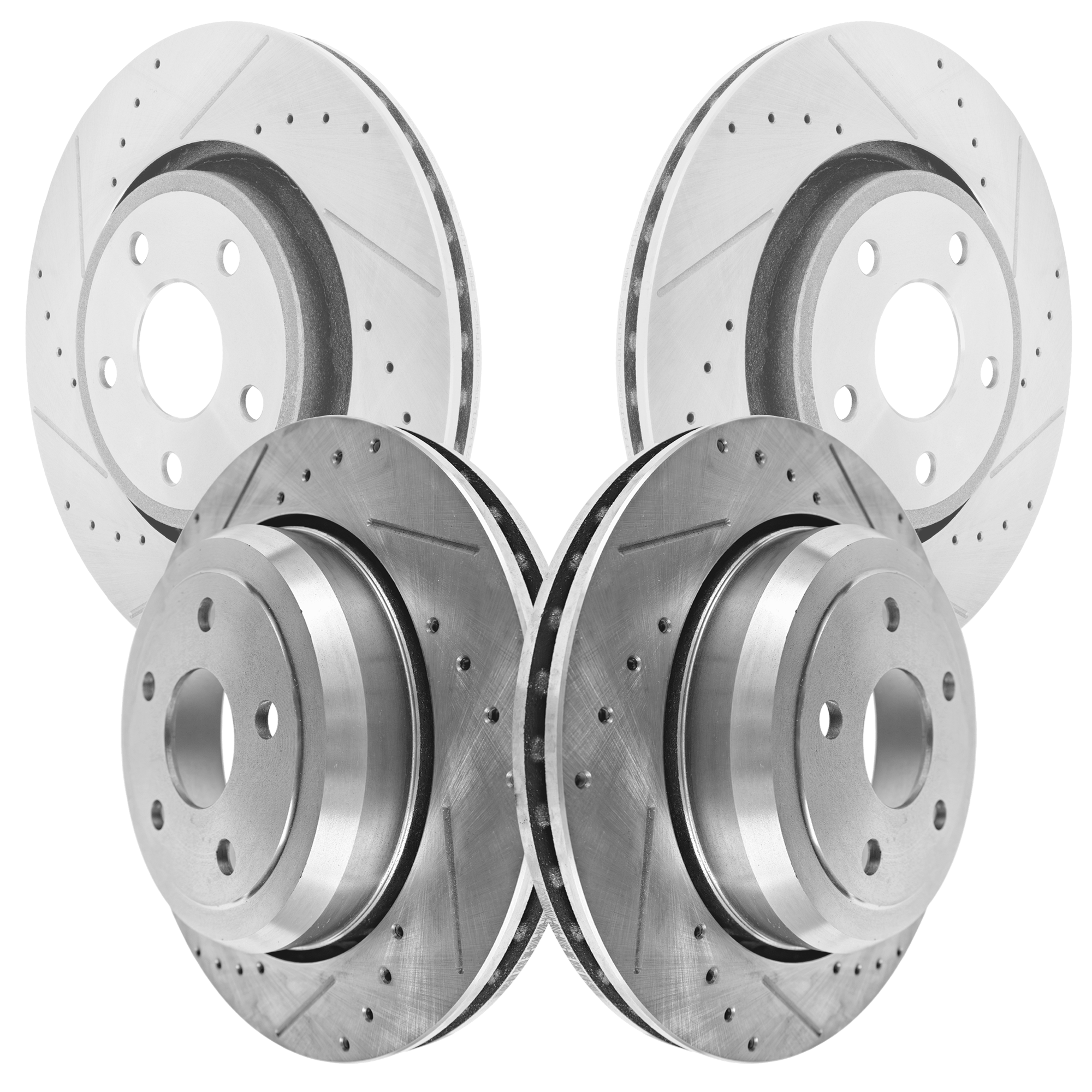 AM DURANGO 11-23 FRONT AND REAR BRAKE DISC Cross drilled and Slotted 5 Lugs SKU SET JD27110016DRS4 OEM 43175-53064-850240-60042007-53
