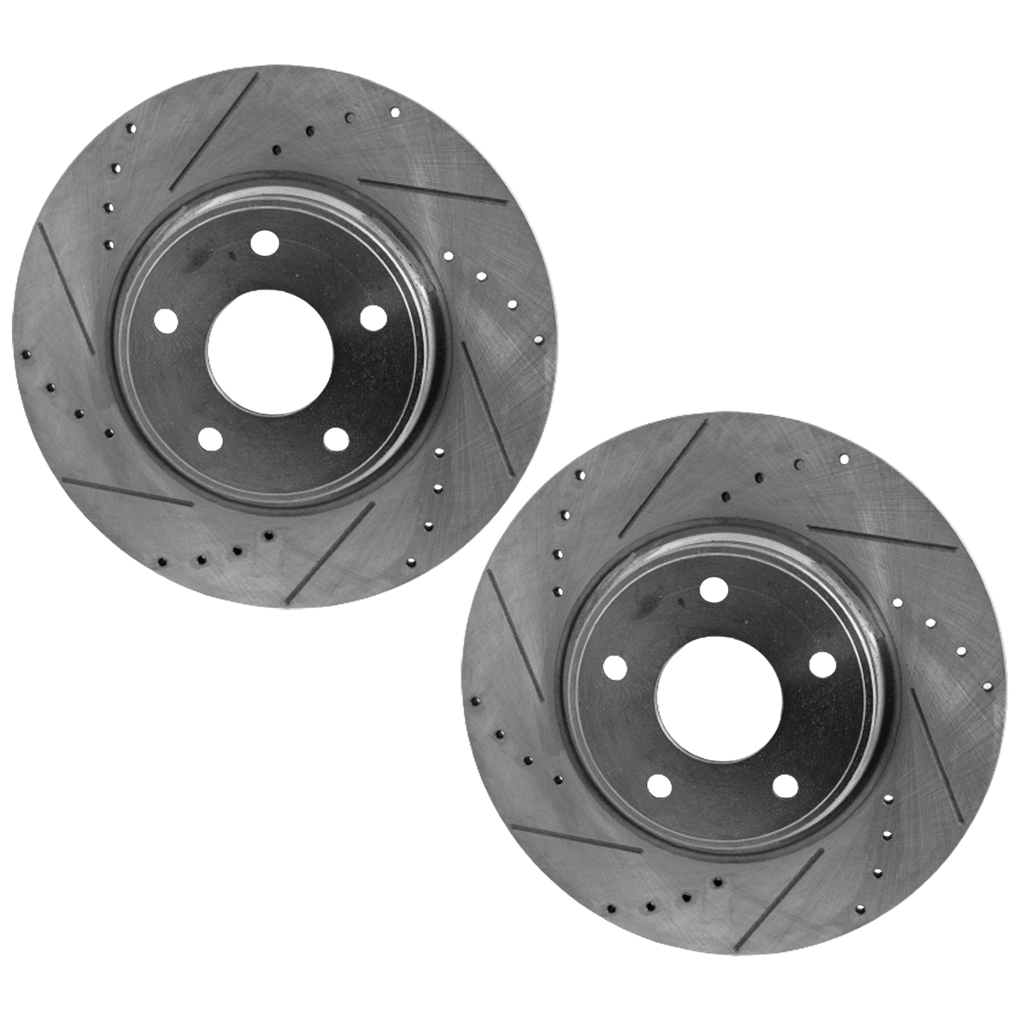 AM TOWN COUNTRY 12-16 GRAND CARAVAN 12-19 REAR BRAKE DISC RH AND LH Cross drilled and Slotted SKU SET JD27110020DRS2 OEM 43180-53069-780965-850314-6004