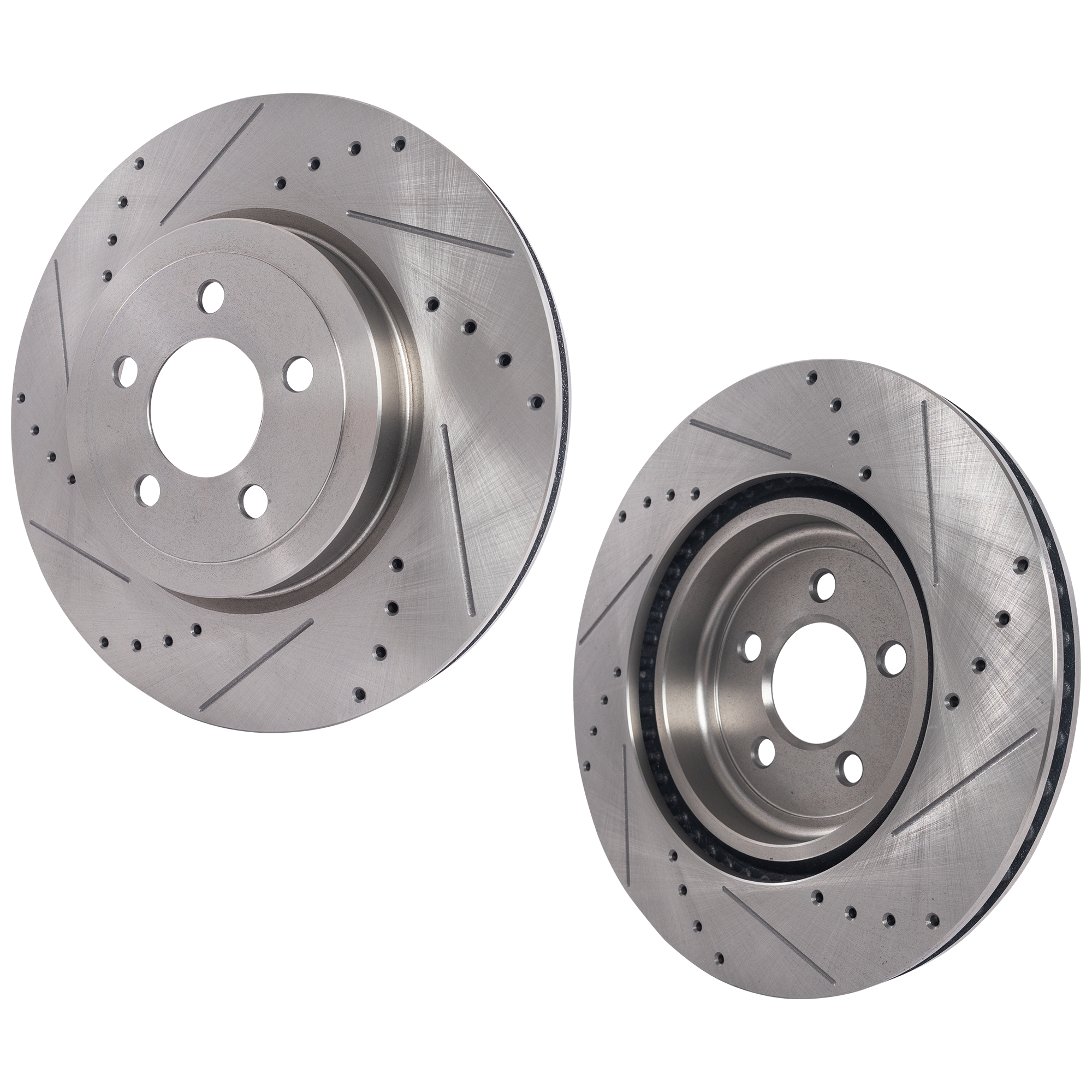 AM CHRYSLER 300-05-22 CHALLENGER 09-22 FRONT BRAKE DISC RH AND LH Cross drilled and Slotted SKU SET JD27110024DRS2 OEM 43087-53023-63206-780256-90024