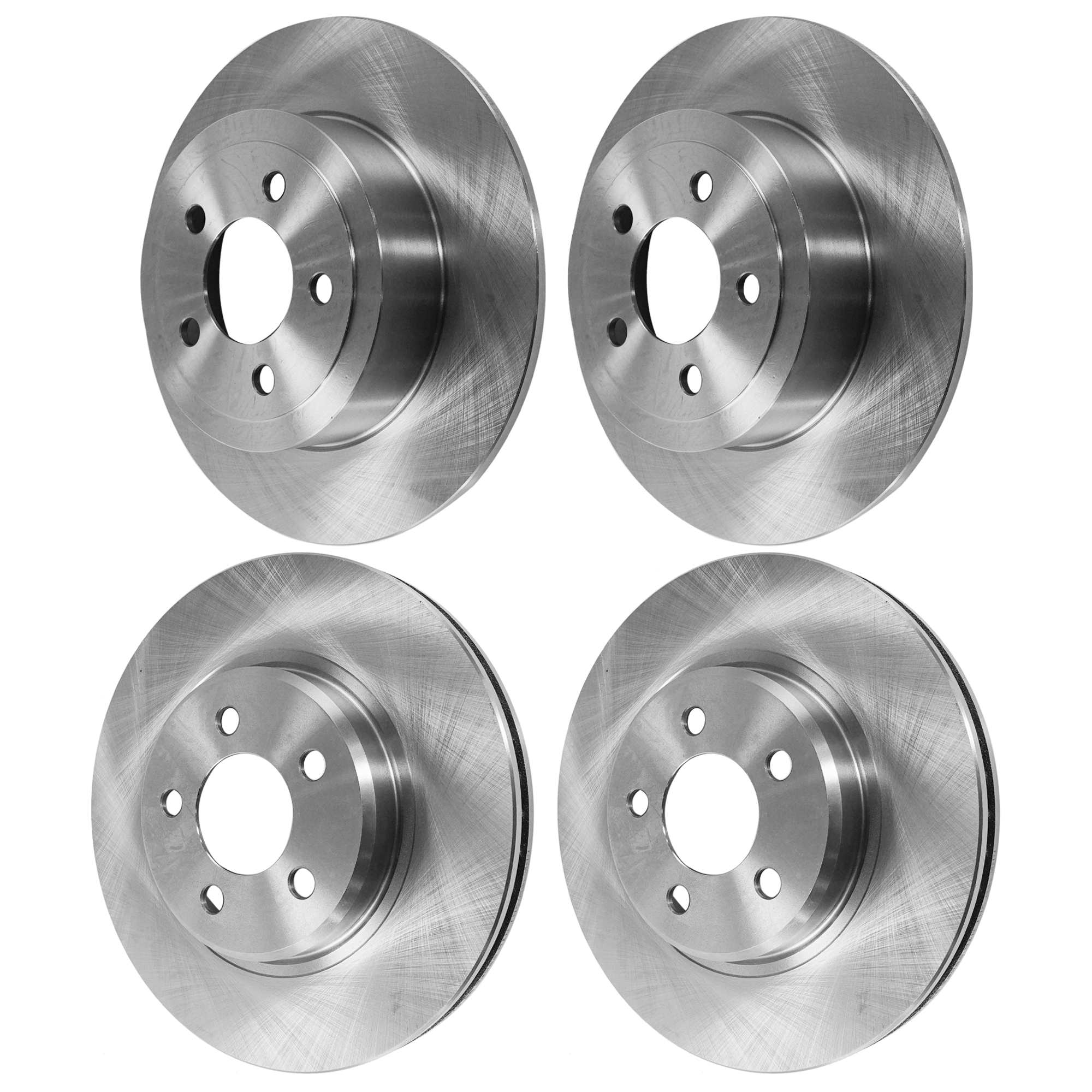 AM CHRYSLER 300-05-22 FRONT AND REAR BRAKE DISC Plain Surface Vented Front Solid Rear 5 Lugs 4 Wheel Set SKU SET JD27110025-4 OEM 4779196AD 4779196AE 4779196AF