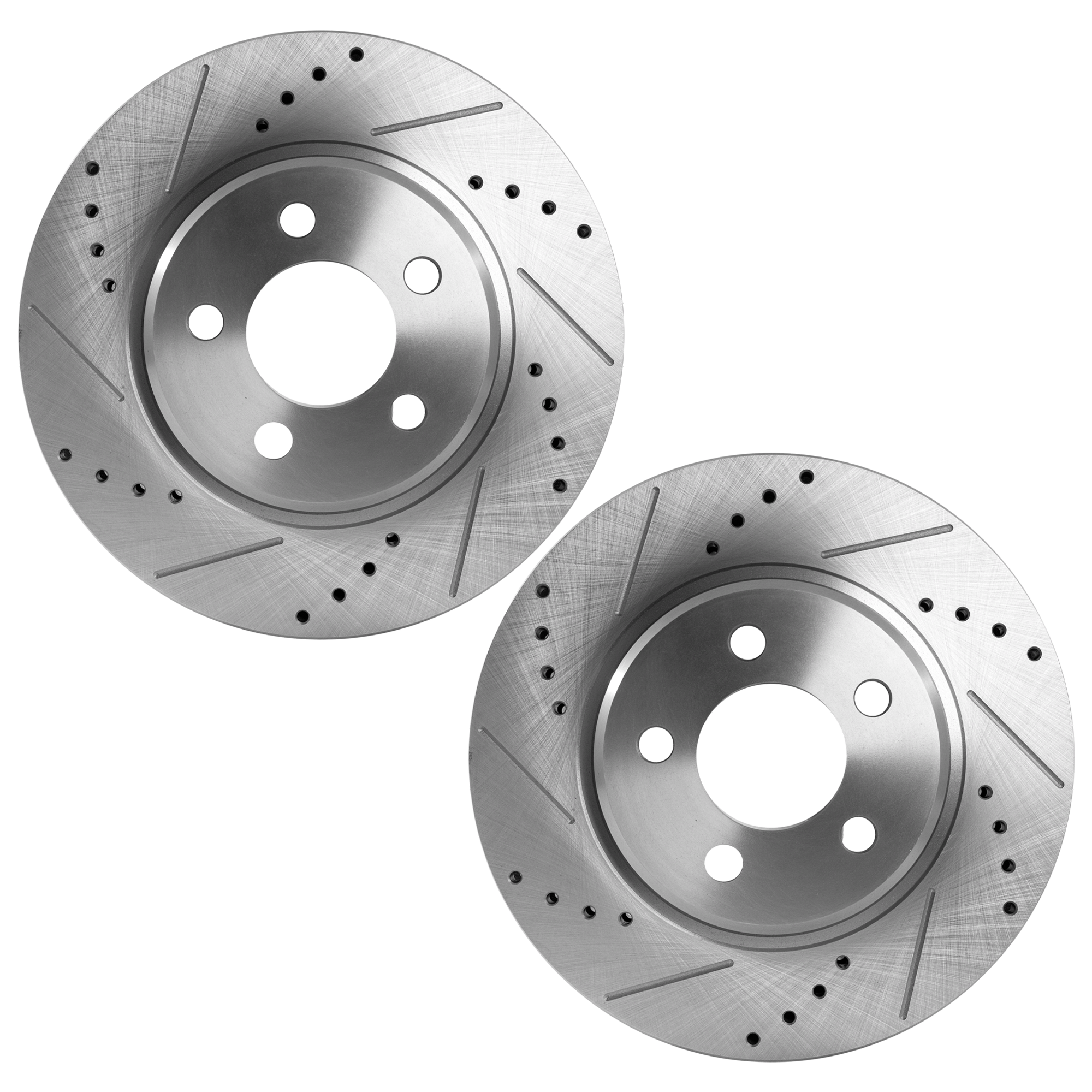 AM CHRYSLER 300-05-22 MAGNUM 05-08 FRONT BRAKE DISC RH AND LH Vented Cross drilled and Slotted 5 Lugs SKU SET JD27110025DRS2 OEM 19367-43086-53022-780255-90024