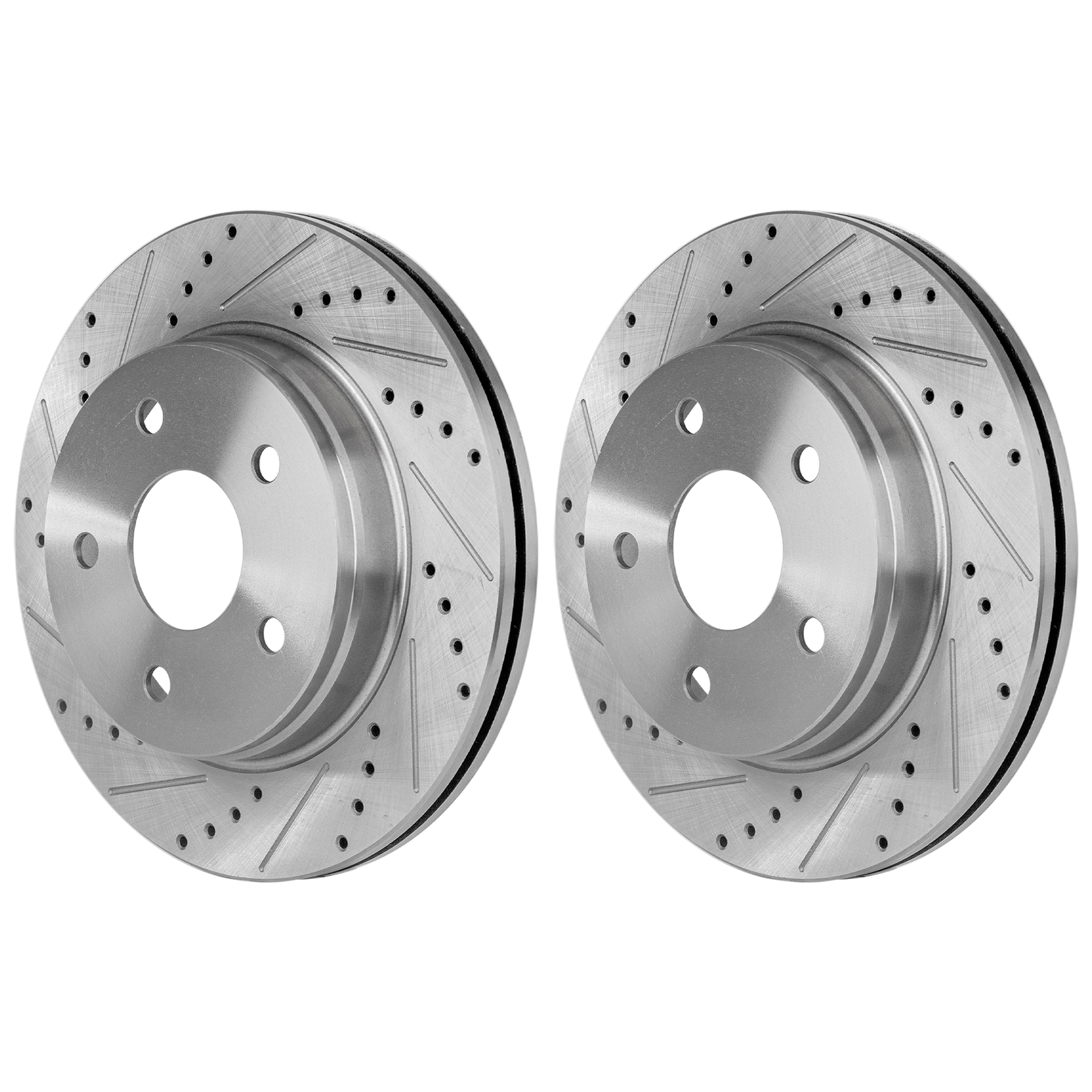 AM RAM 1500-02-18 DURANGO 04-09 ASPEN 07-09 FRONT BRAKE DISC RH AND LH Cross drilled and Slotted 5 Lugs Performance Rotor SKU SET JD27110043DRS2 OEM 2414-19966-53005-145381-491190