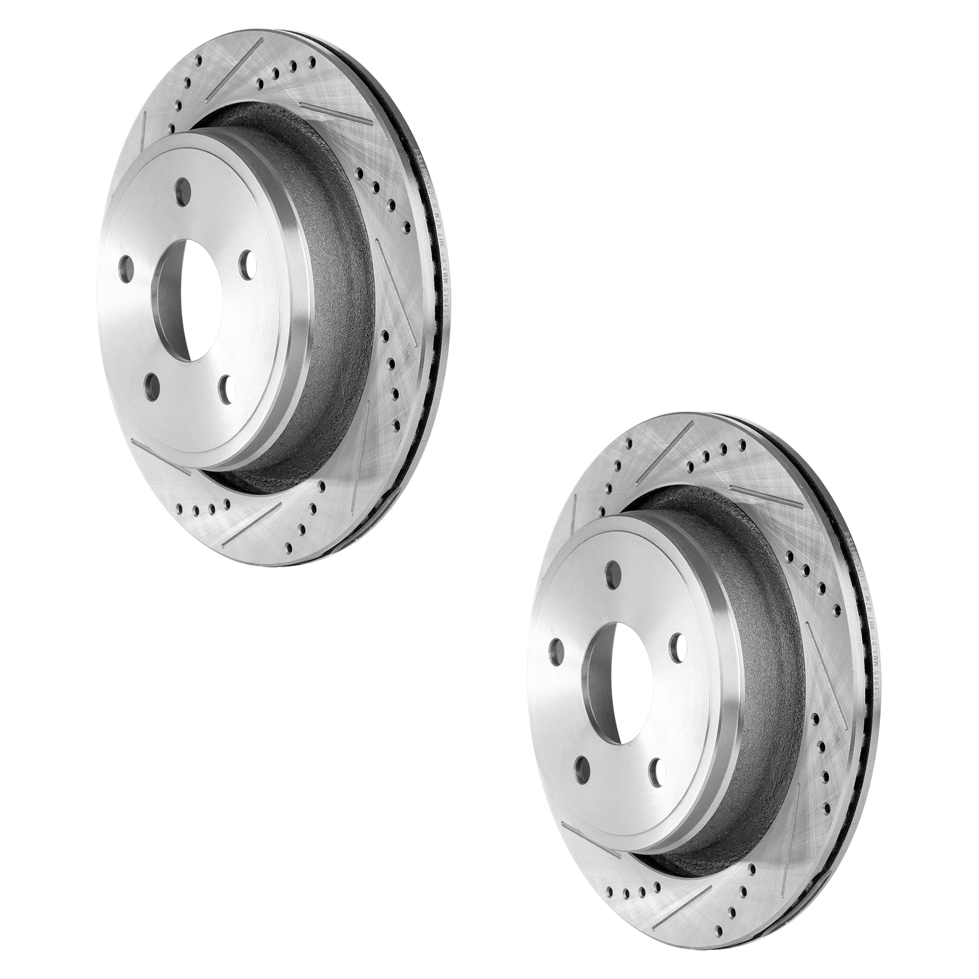 AM RAM 1500-02-10 DURANGO 04-09 ASPEN 07-09 REAR BRAKE DISC RH AND LH Performance Rotor Drilled and Slotted SKU SET JD27110044DRS2 OEM 19335-53006-67054-145365-49118
