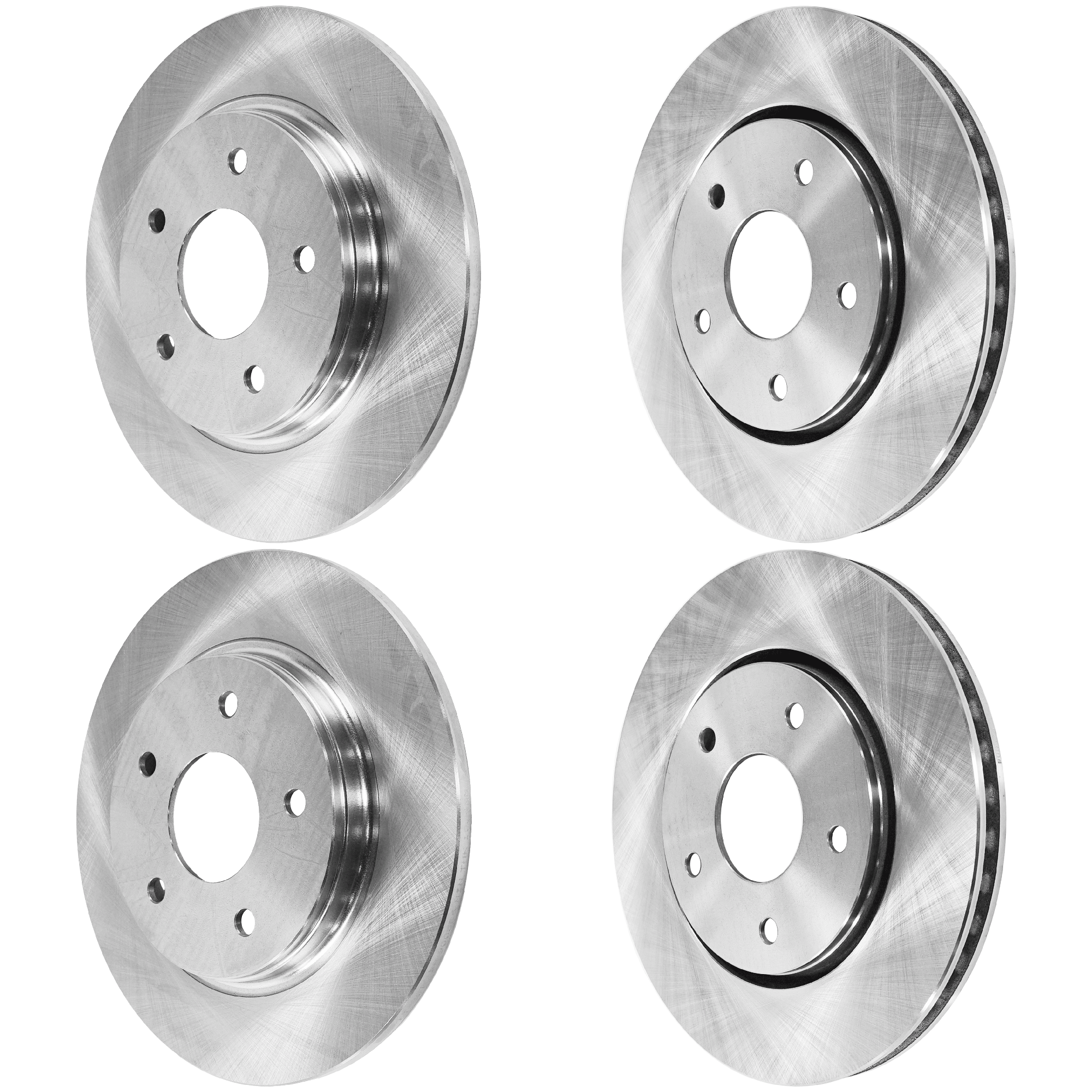 AM C V 12-15 GRAND CARAVAN 08-16 FRONT AND REAR BRAKE DISC Plain Surface Vented Front Solid Rear 5 Lugs 4 Wheel Set SKU SET JD27110053-4 OEM 4721677AA 4721996AA 7B0615601A