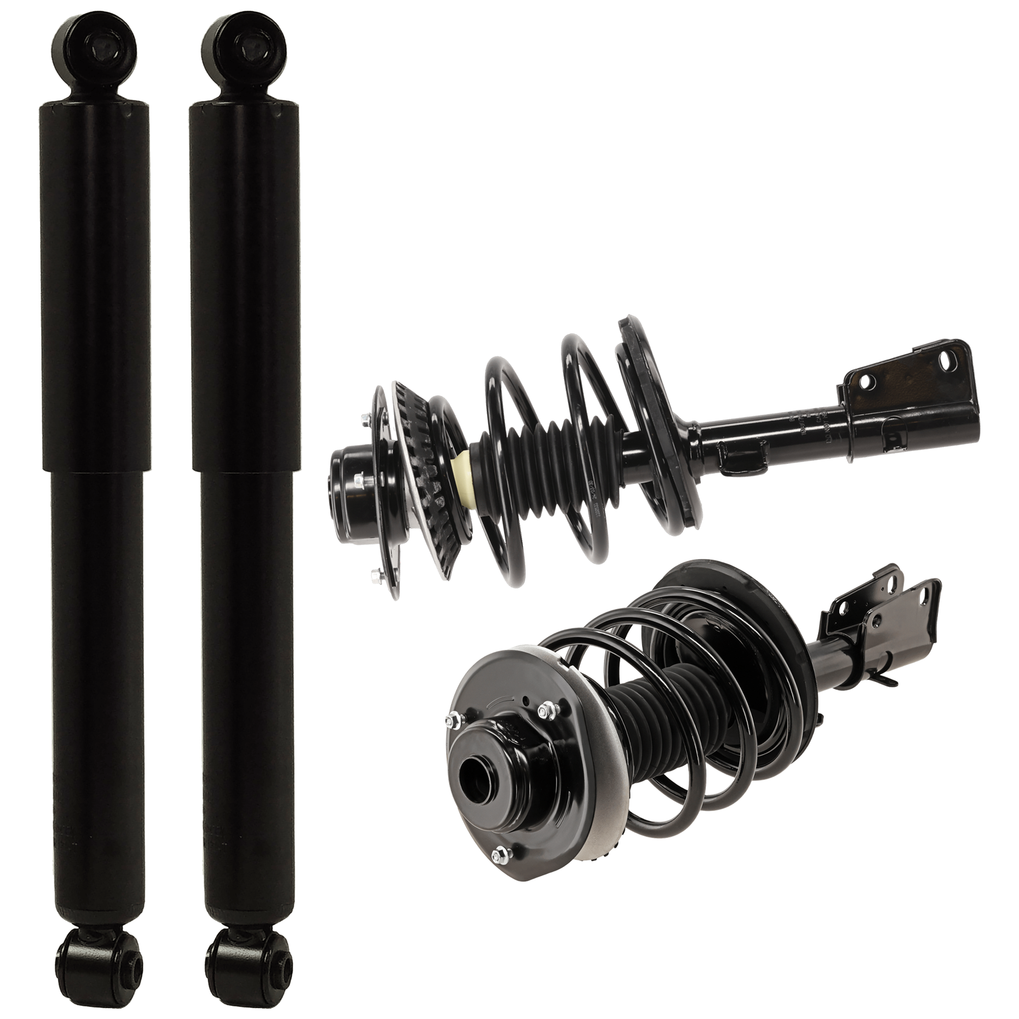 AM GRAND CARAVAN TOWN COUNTRY 01-07 FRONT AND REAR SHOCK AND FULLY LOADED STRUT RH AND LH Gas Charged Twin tube Set of 4 SKU SET JD280502-4 OEM 4684681AB 4684682-5066336AA 50