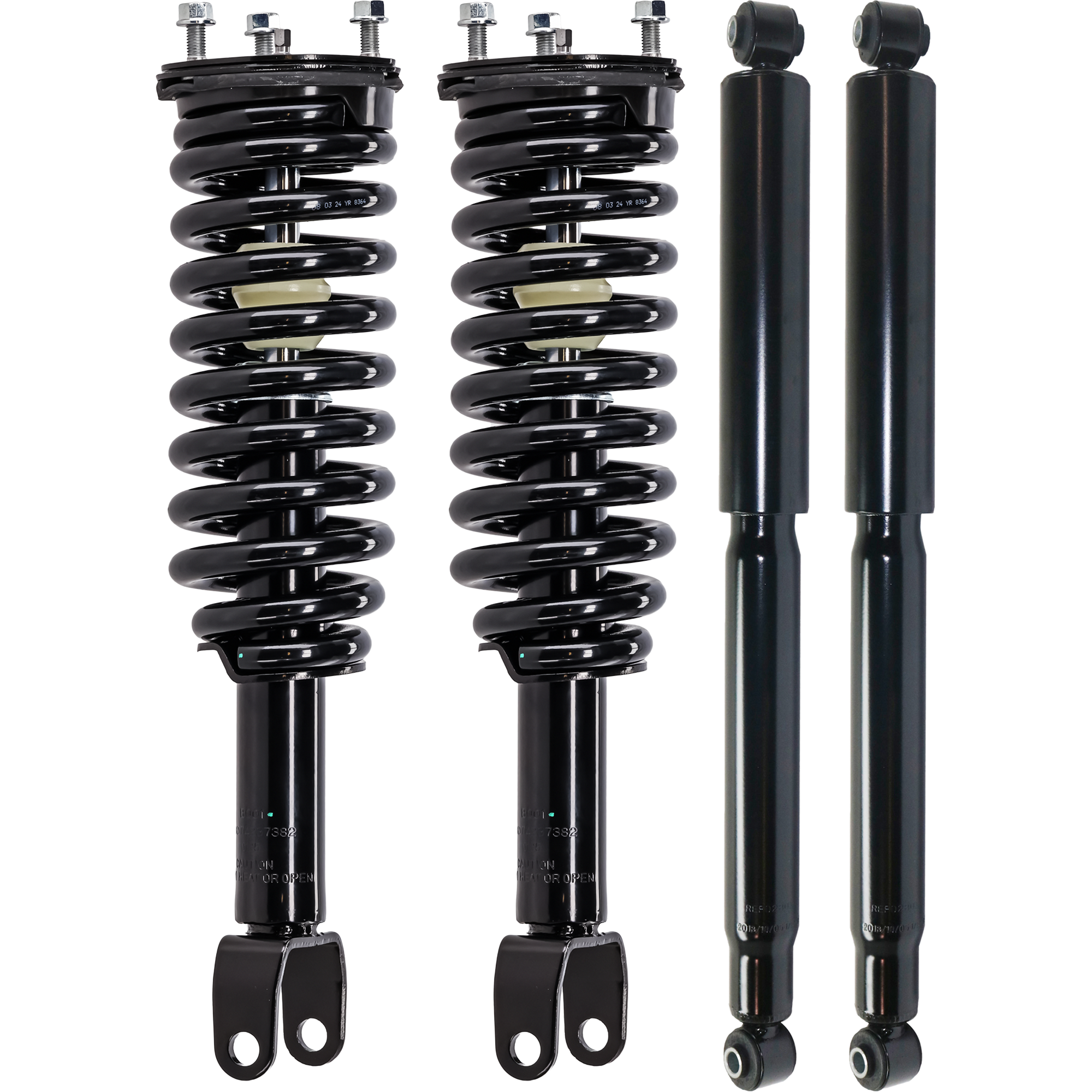 AM DAKOTA 05-09 RAIDER 06-09 FRONT AND REAR SHOCK AND FULLY LOADED STRUT RH AND LH Gas Charged Twin tube Set of 4 SKU SET JD280512-4 OEM 4883055-4883055AB 68020856AB 5