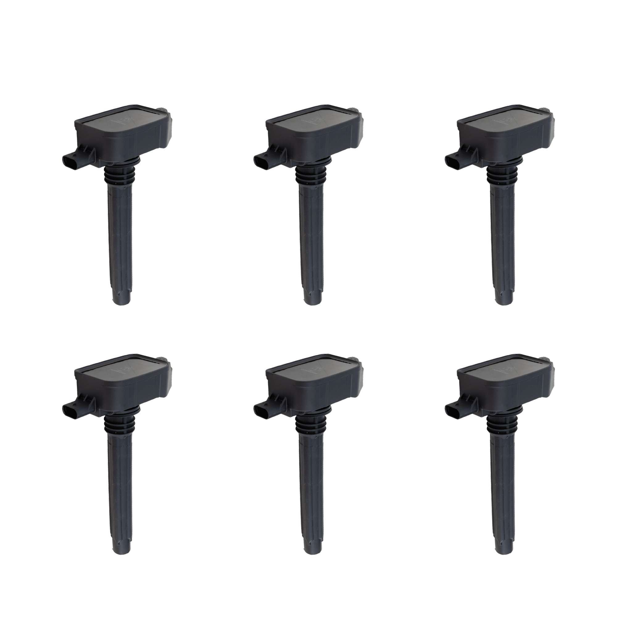 AM PACIFICA 17-22 VOYAGER 20-21 IGNITION COIL Black 12 Volts Coil on Plug Female Connector 3 Male Blade Type Terminals Bolt On Mount Type Set of 6 SKU SET JDC50460005-6 OEM 0221504047-0221504038-68223569