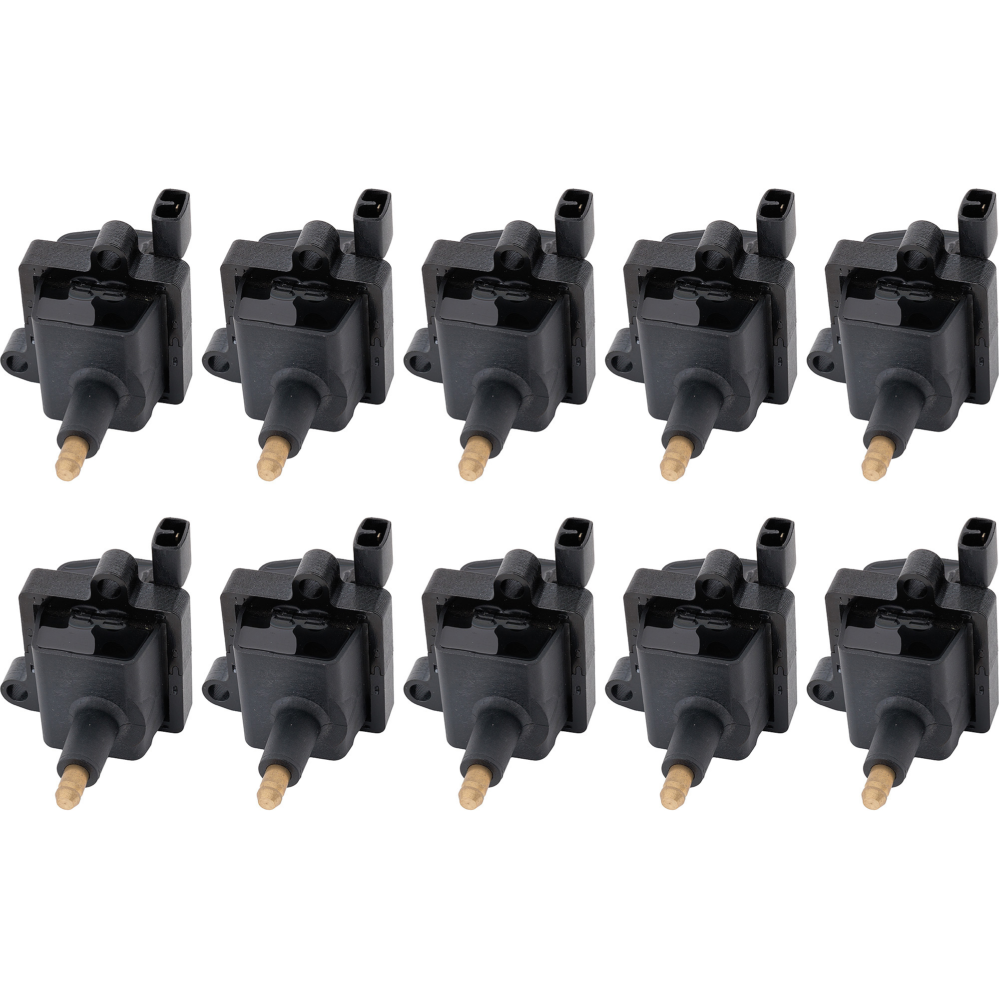 AM VIPER 08-10-15-17 VIPER 13-14 IGNITION COIL Black 12 Volts Bolt On Male Connector 2 Male Blade Type Terminals Set of 10 SKU SET JDD50460003-10 OEM 5037127AB