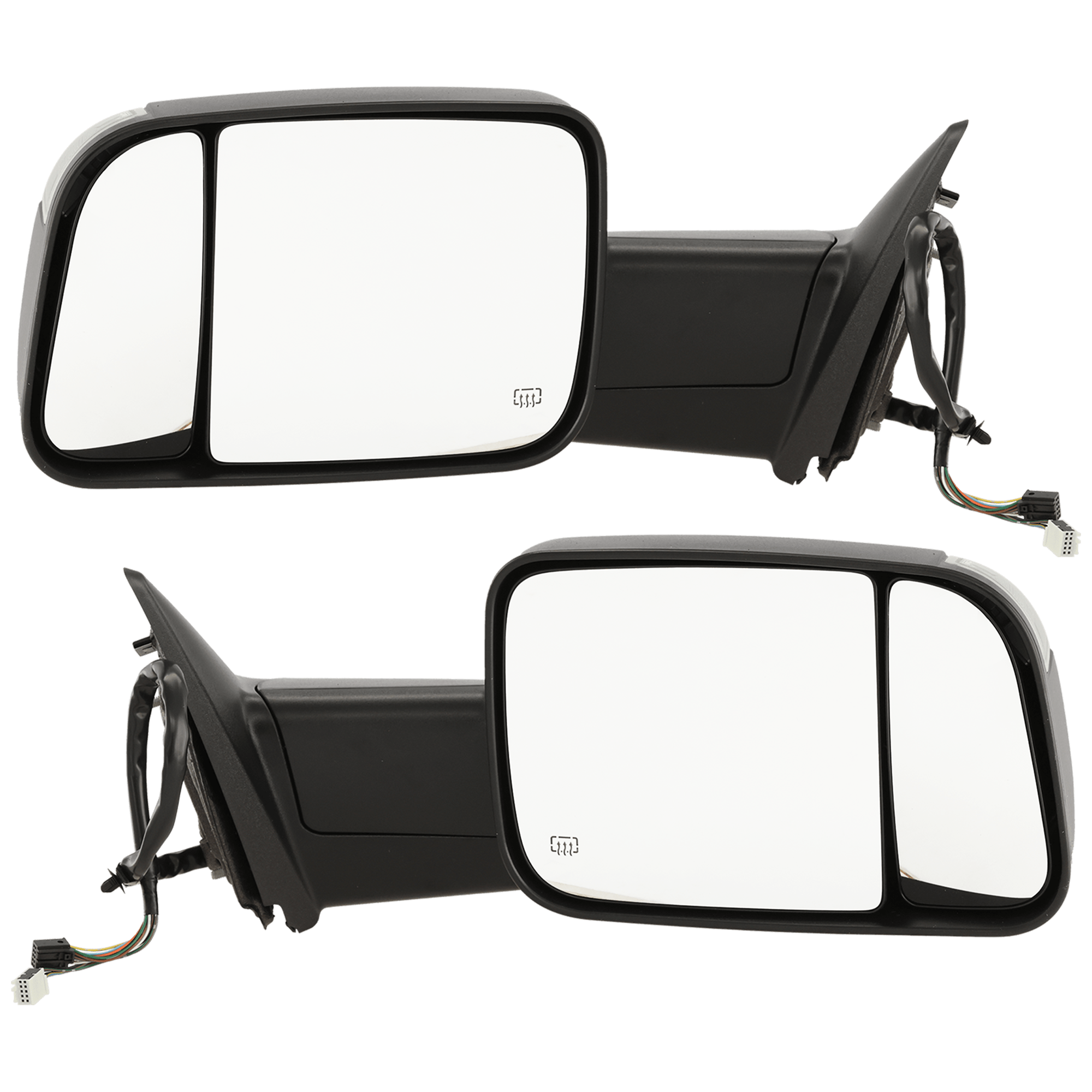 AM RAM 2500-3500 P U 15-18 TOWING MIRROR RH AND LH Power Power Folding Heated Textured w Puddle and Signal Lights No Memory 2500 w Towing Package SKU SET JDG02ER S Partslink CH1320401 CH1321401 OEM 68412880AC 68412883AC
