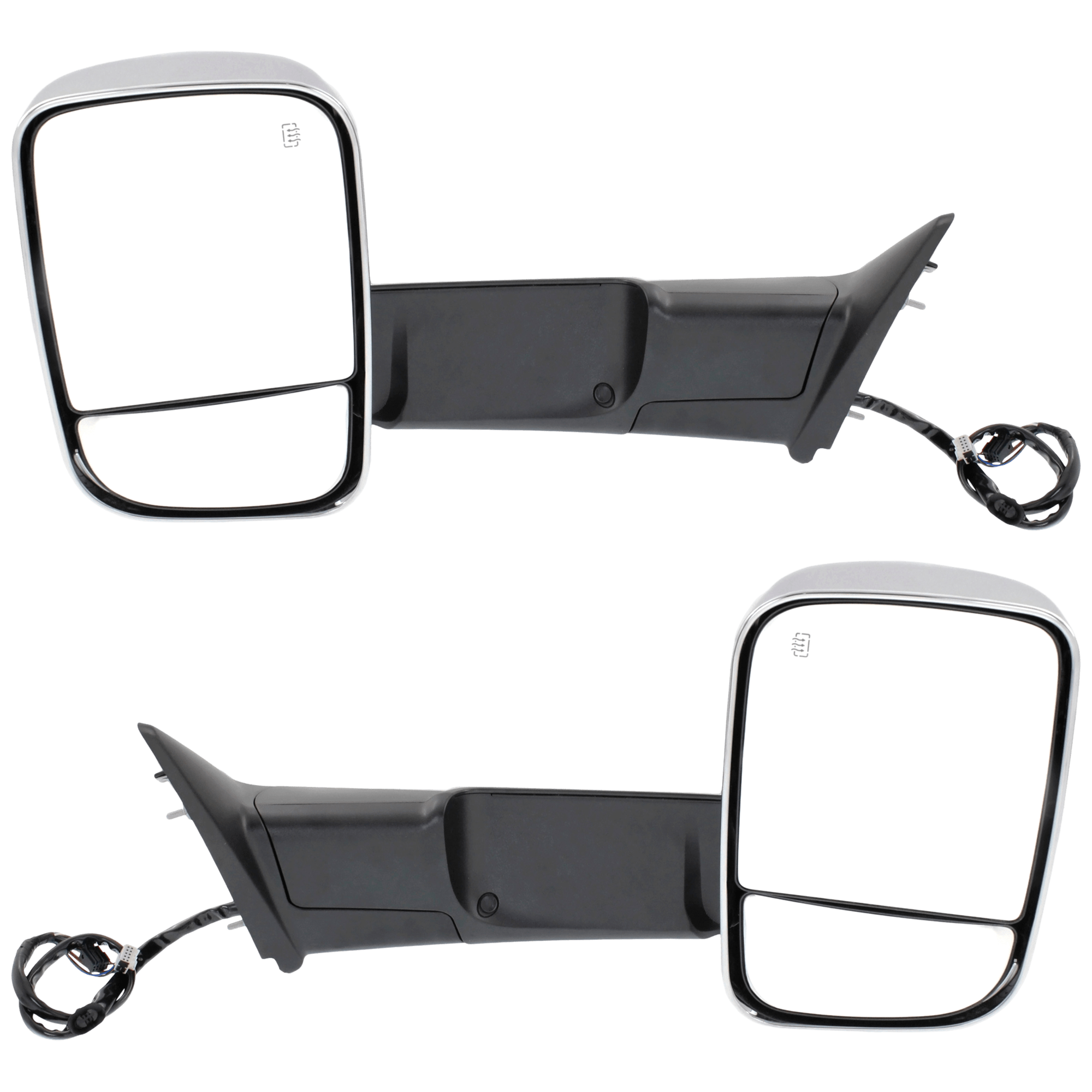 AM RAM 2500-3500 P U 15-18 TOWING MIRROR RH AND LH Power Power Folding Heated Chrome w Memory Puddle Light and Signal Light 2500 w Towing Package SKU SET JDG04CR S Partslink CH1320398 CH1321398 OEM 68416902AC 68416903AC