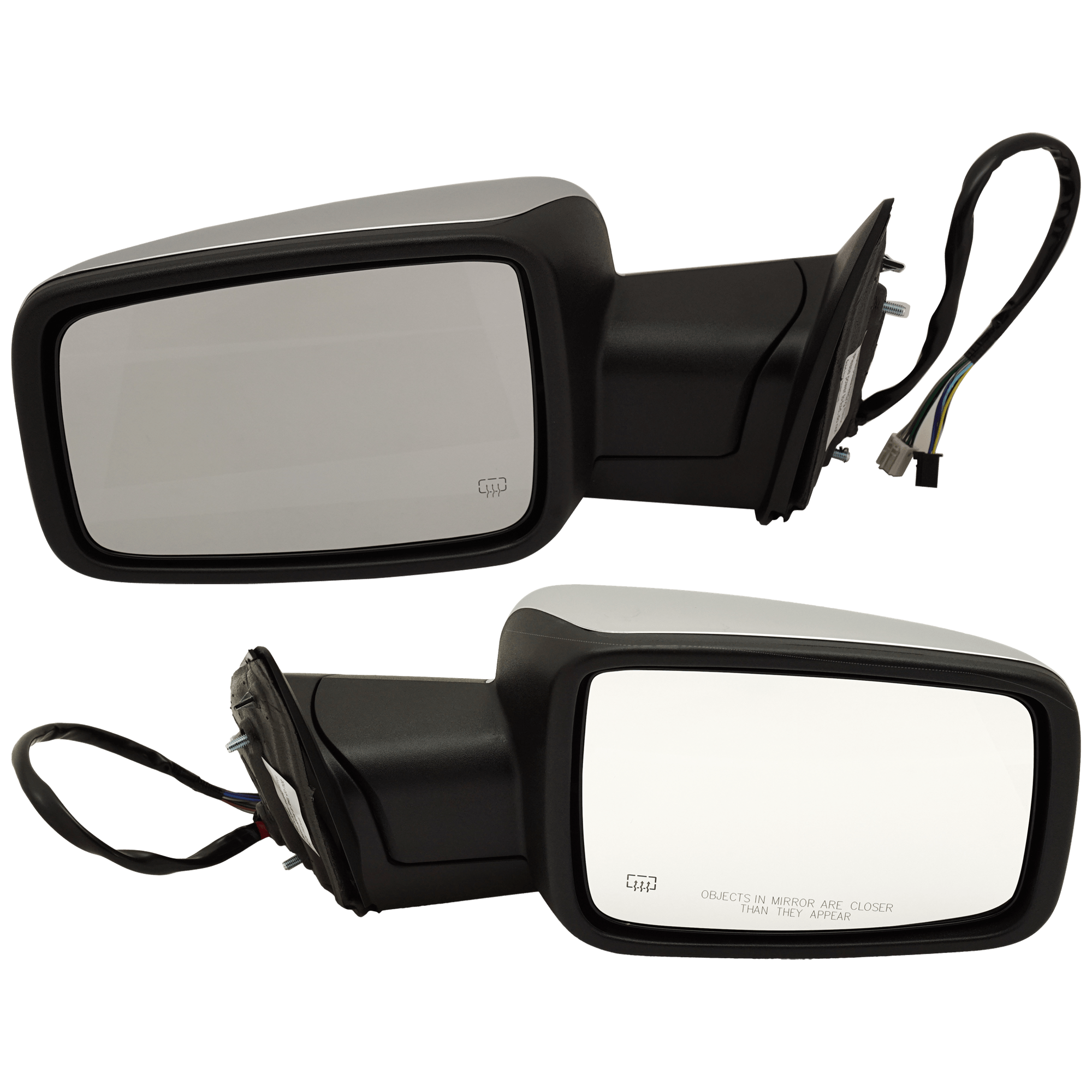 AM RAM 1500 P U 13-18 RAM 2500 P U 13-17 MIRROR RH AND LH Power Power Folding Heated Chrome w Memory Puddle Light Signal Light and Temp Sensor Includes 19-20-1500 Classic SKU SET JDG100CR S OEM 68231242AM PFM 68231243AI PFM