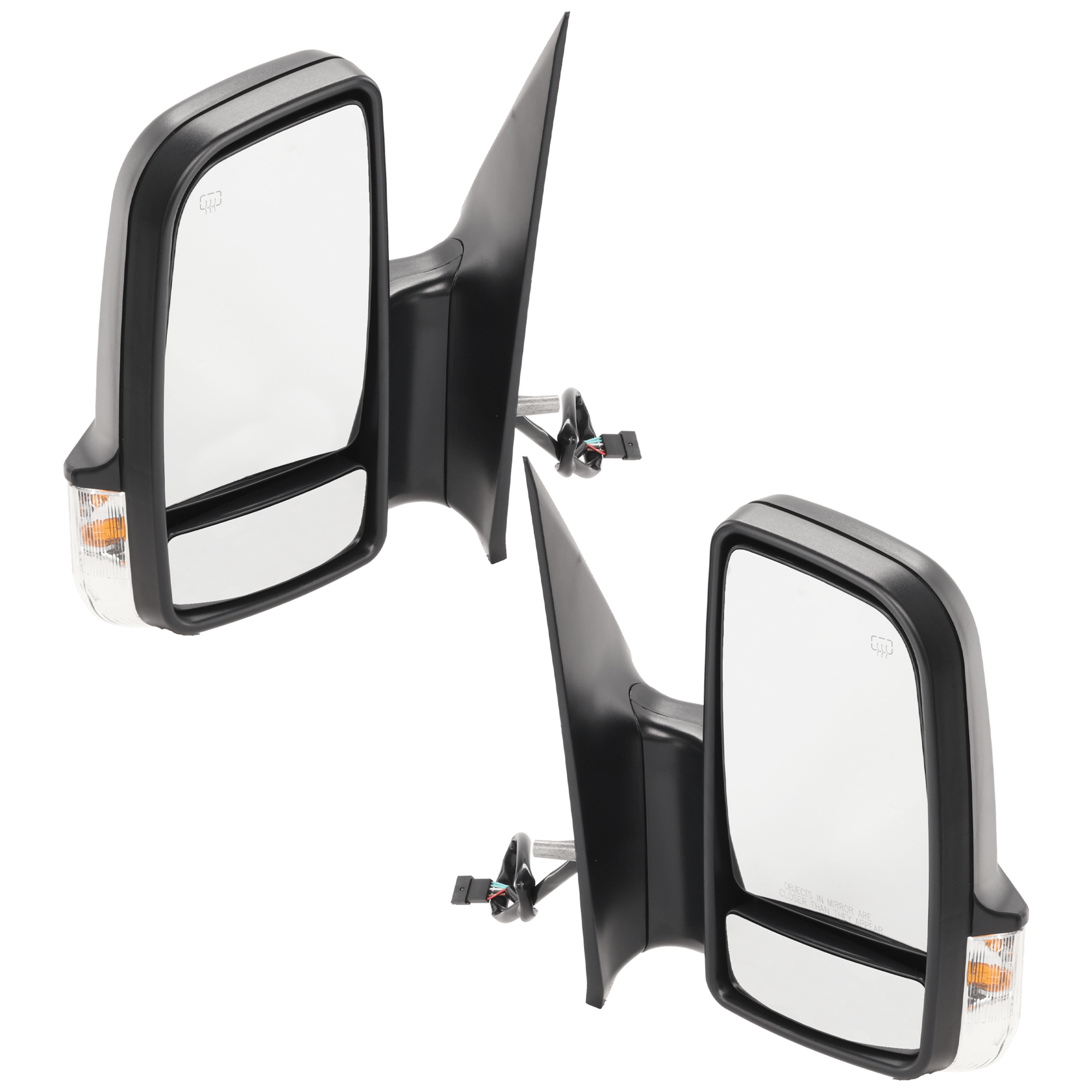 AM SPRINTER 07-18 MIRROR RH AND LH Non Towing Power Manual Folding Heated Textured w Signal Light SKU SET JDG113ER S Partslink MB1320114 MB1321114 OEM 9068104516 PFM 9068104616 PFM