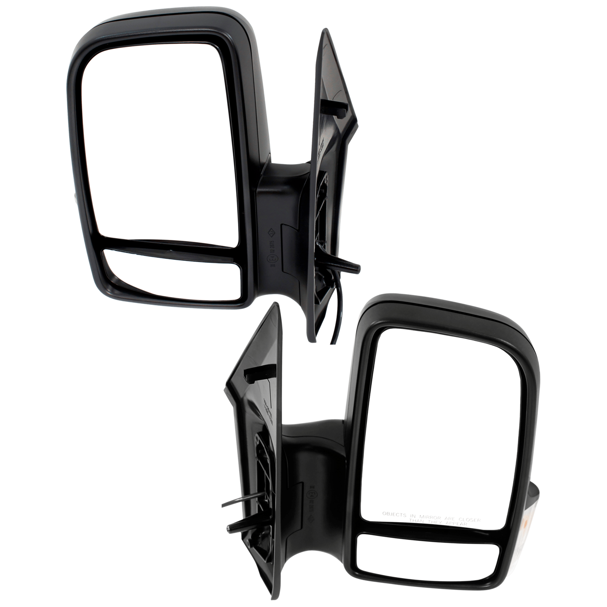 AM SPRINTER 07-17 MIRROR RH AND LH Non Towing Manual Adjust Manual Folding Non Heated Textured w Signal Light SKU SET JDG113R S Partslink CH1320381 CH1321381 OEM 68009988AA 68009989AA