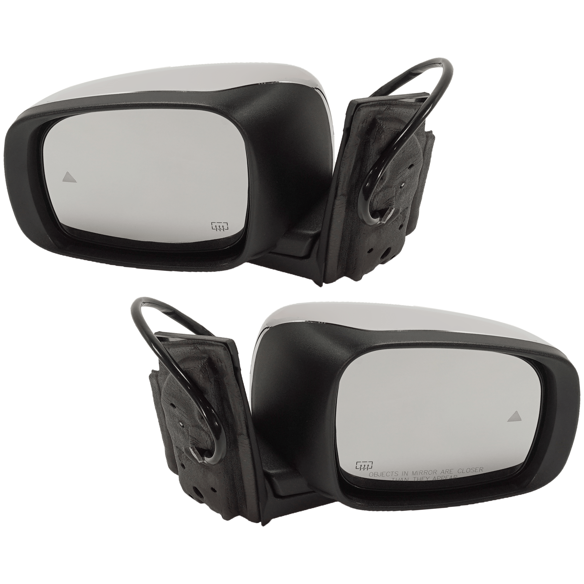 AM GRAND CARAVAN TOWN COUNTRY 09-16 MIRROR RH AND LH Power Manual Folding Heated Chrome w BSD and Signal Light No Memory and Side Object Sensor SKU SET JDG143CR SA Partslink CH1320479 CH1321479 OEM 68029211AO PFM 68029456AO PFM