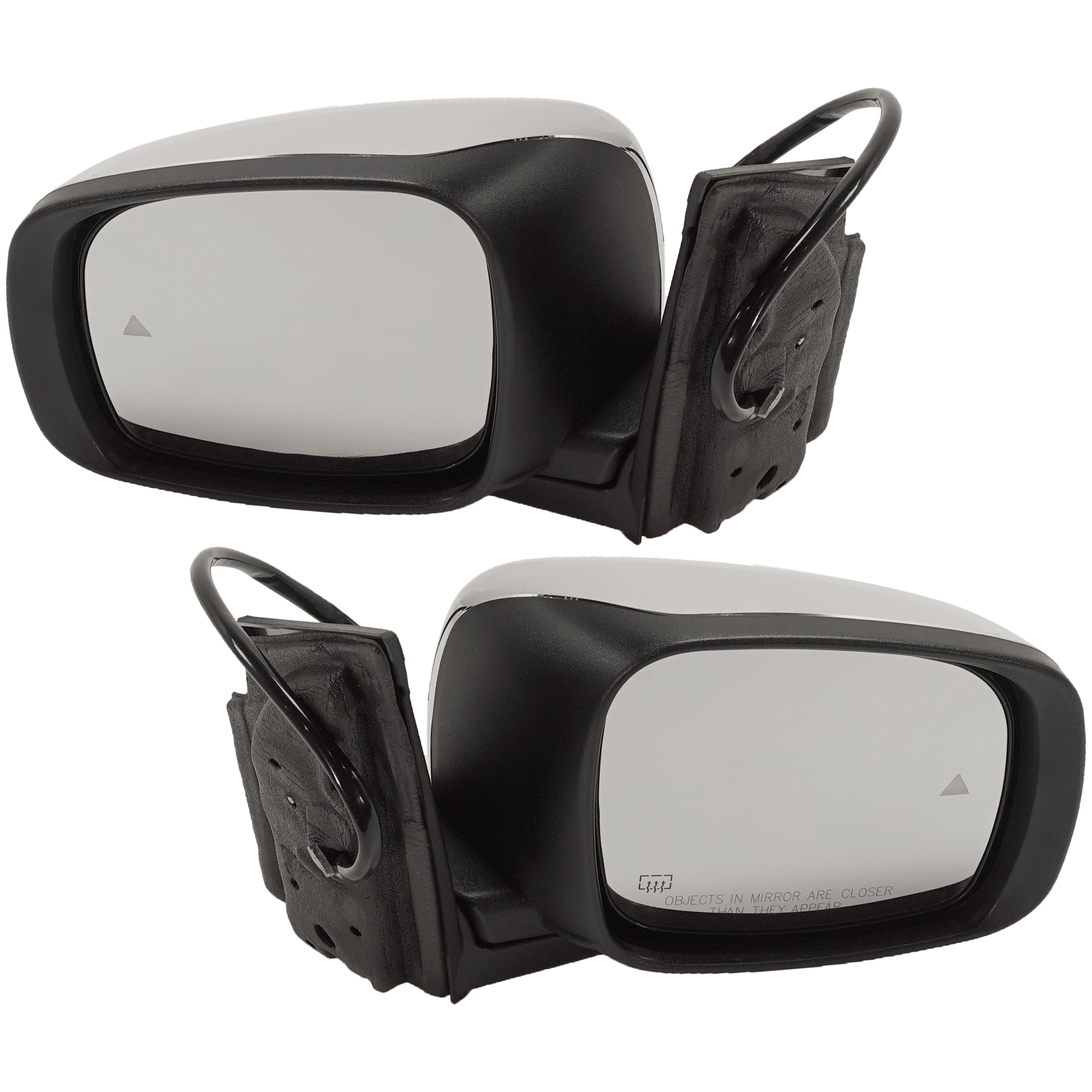 AM GRAND CARAVAN TOWN COUNTRY 09-16 MIRROR RH AND LH Power Manual Folding Heated Chrome No Memory w Signal Light and BSD w o Side Object Sensor SKU SET JDG143CR SB Partslink CH1320480 CH1321479 OEM 68029456AO PFM 68029457AO