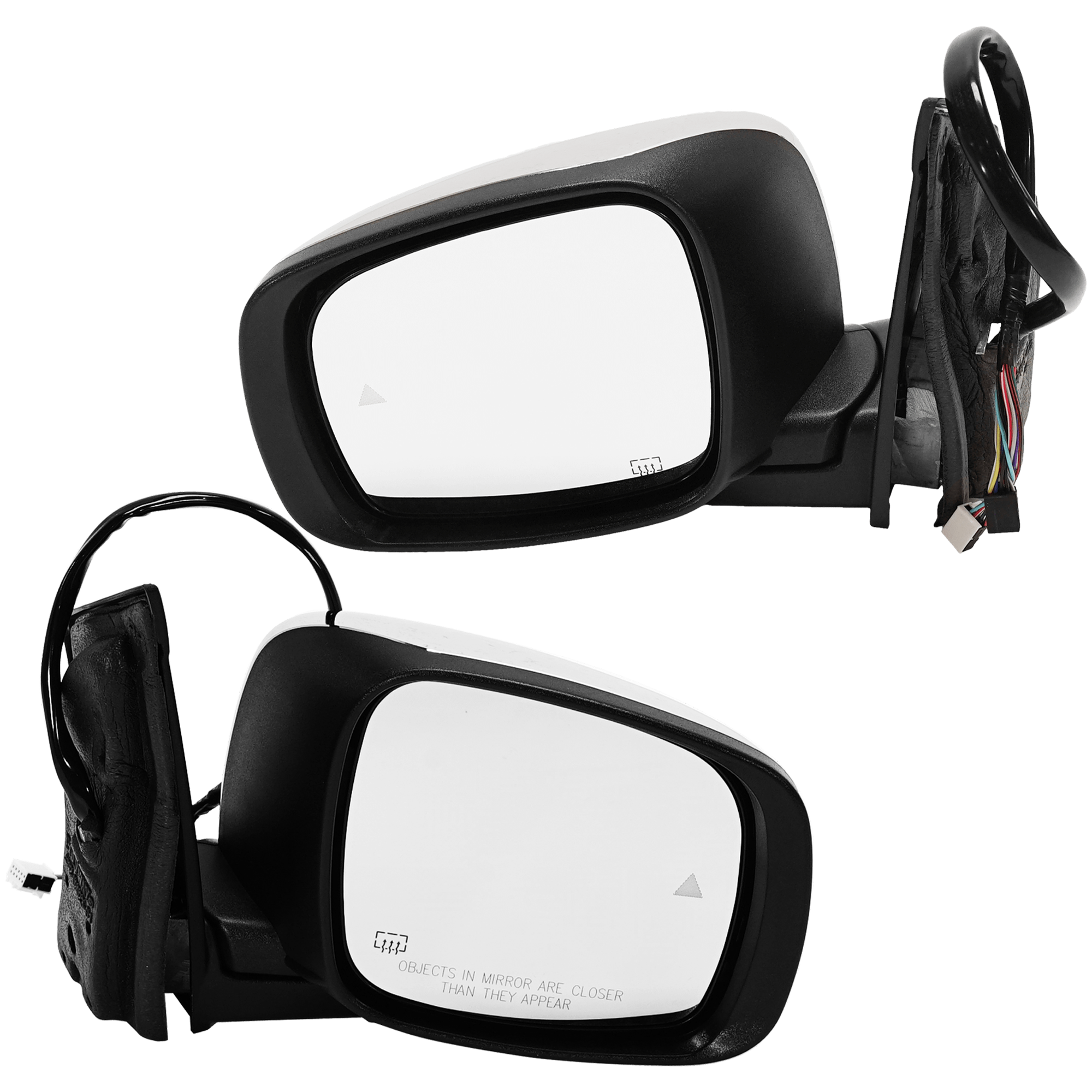 AM GRAND CARAVAN TOWN COUNTRY 13-16 MIRROR RH AND LH Power Power Folding Heated Chrome No Memory w Signal Light and BSD SKU SET JDG144CR S Partslink CH1320481 CH1321481 OEM 68164727AI 68171072AI