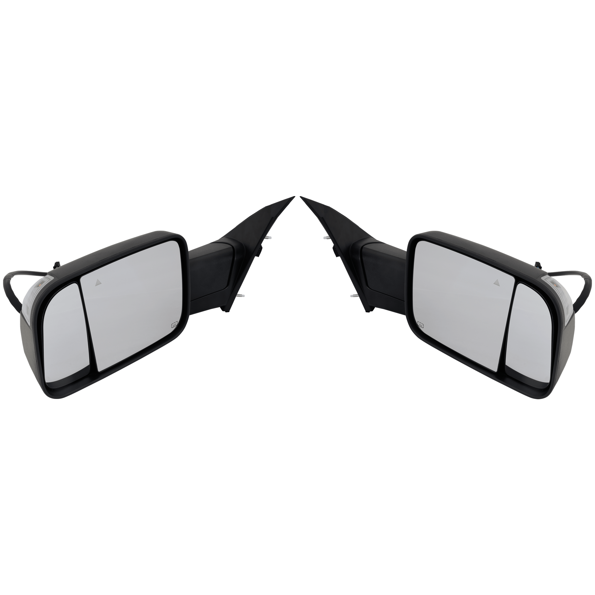 AM RAM 1500-19-21 TOWING MIRROR RH AND LH Power Manual Fold Heated Textured w Signal Light Puddle Light BSD No Memory Camera Hole and Auto Dimming SKU SET JDG187ER S Partslink CH1320461 CH1321461 OEM 68470824AA PFM 68493431AA PFM