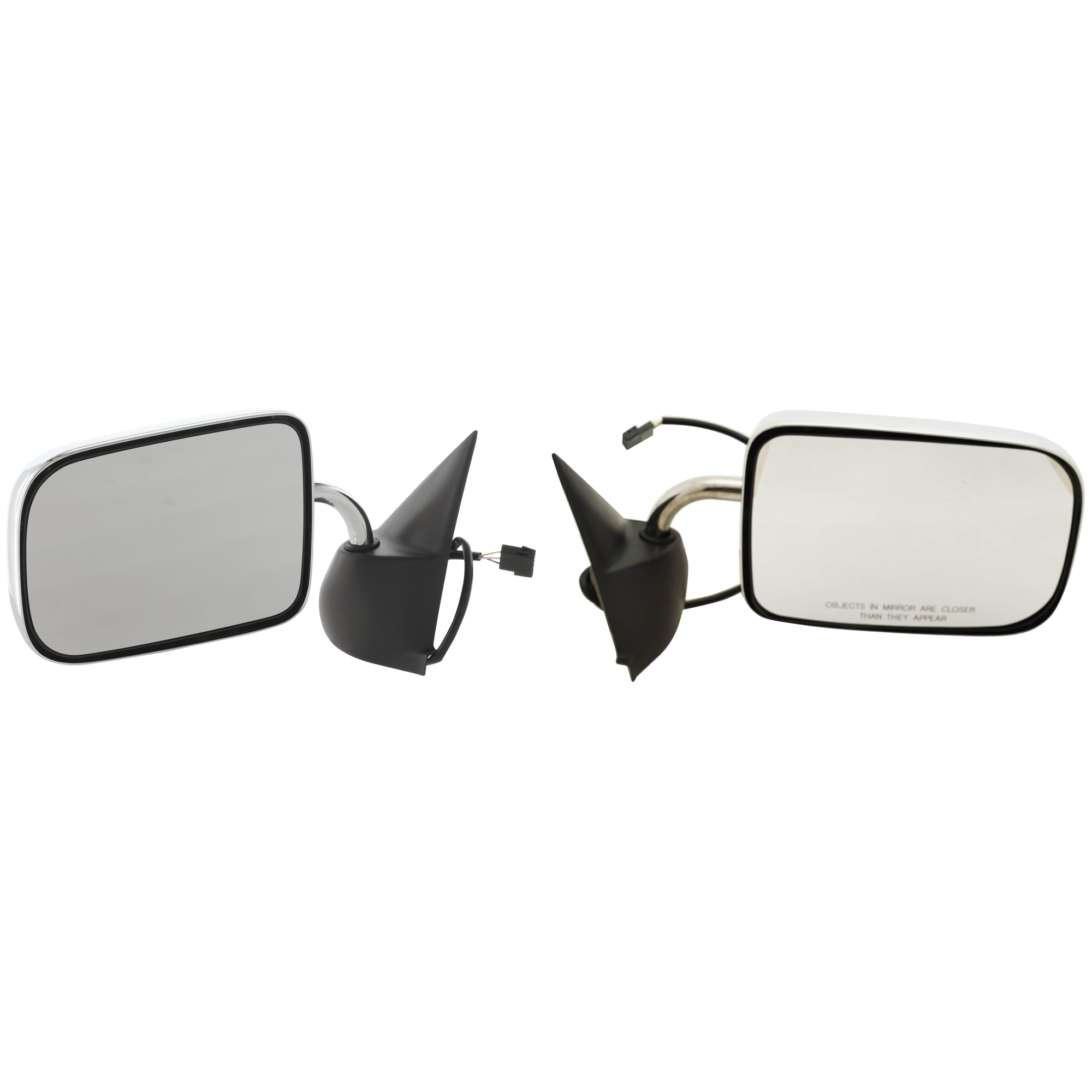 AM RAM FULL SIZE P U 94-97 MIRROR RH and LH Set of 2 Power Non Heated Manual Folding Chr Non Towing w Convex and Flat Glass Old Body Style SKU SET JDG30ER Partslink CH1320132 CH1321132 OEM 55076612-55076613