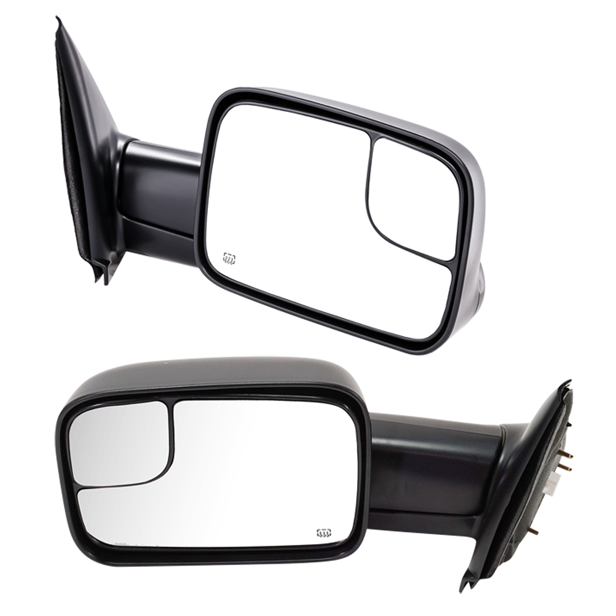 AM RAM 1500-02-08 RAM 2500-3500-03-09 TOWING MIRROR RH AND LH Power Manual Folding Heated Textured SKU SET JDG44ER Partslink CH1320228 CH1321228 OEM 55077444AO 55077445AO