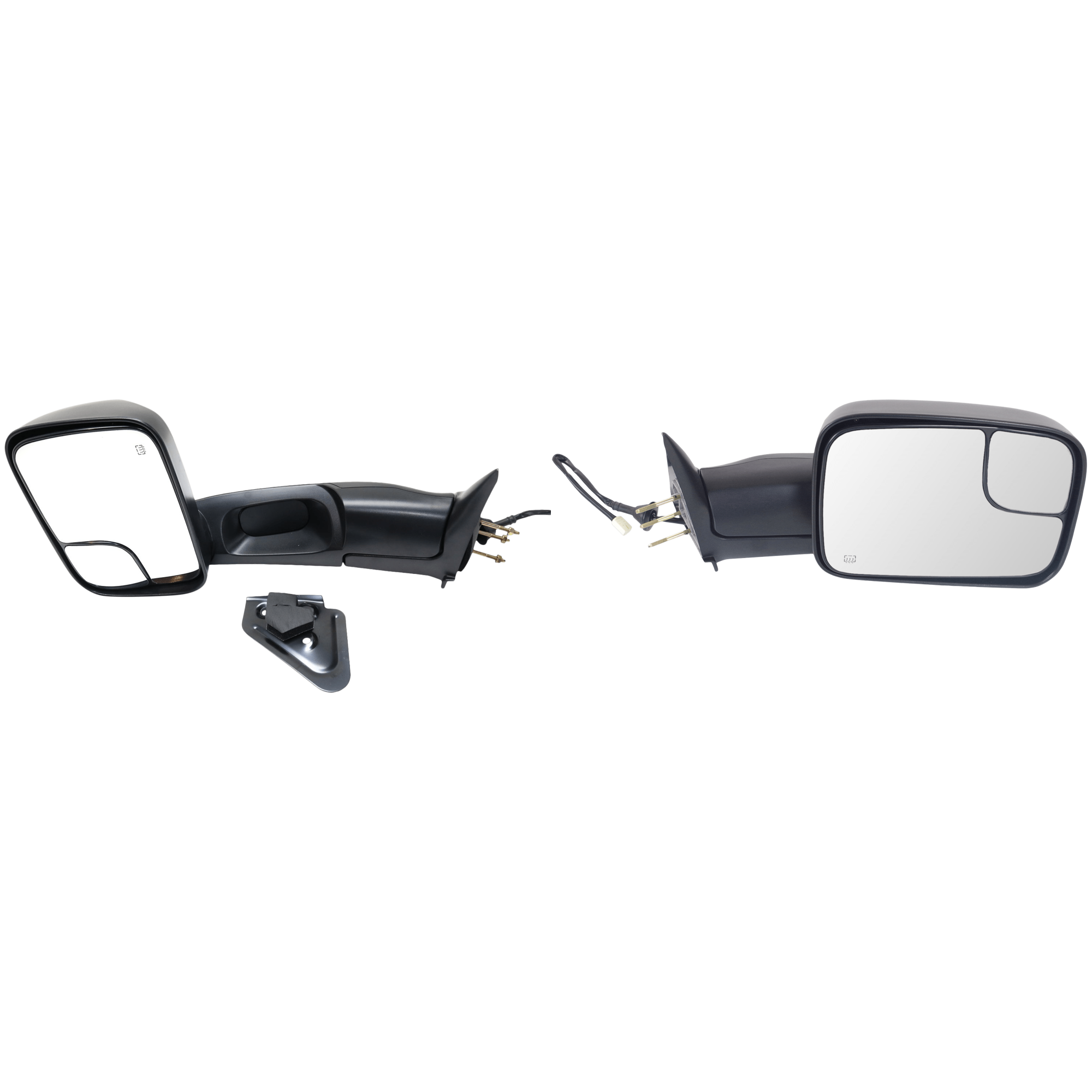 AM RAM 1500 P U 98-01 RAM 2500-3500 P U 98-02 TOWING MIRROR RH AND LH Power Manual Folding Heated Textured w Bracket SKU SET JDG49ER Partslink CH1320307 CH1321307 OEM 55076488AE PFM 55076489AE PFM