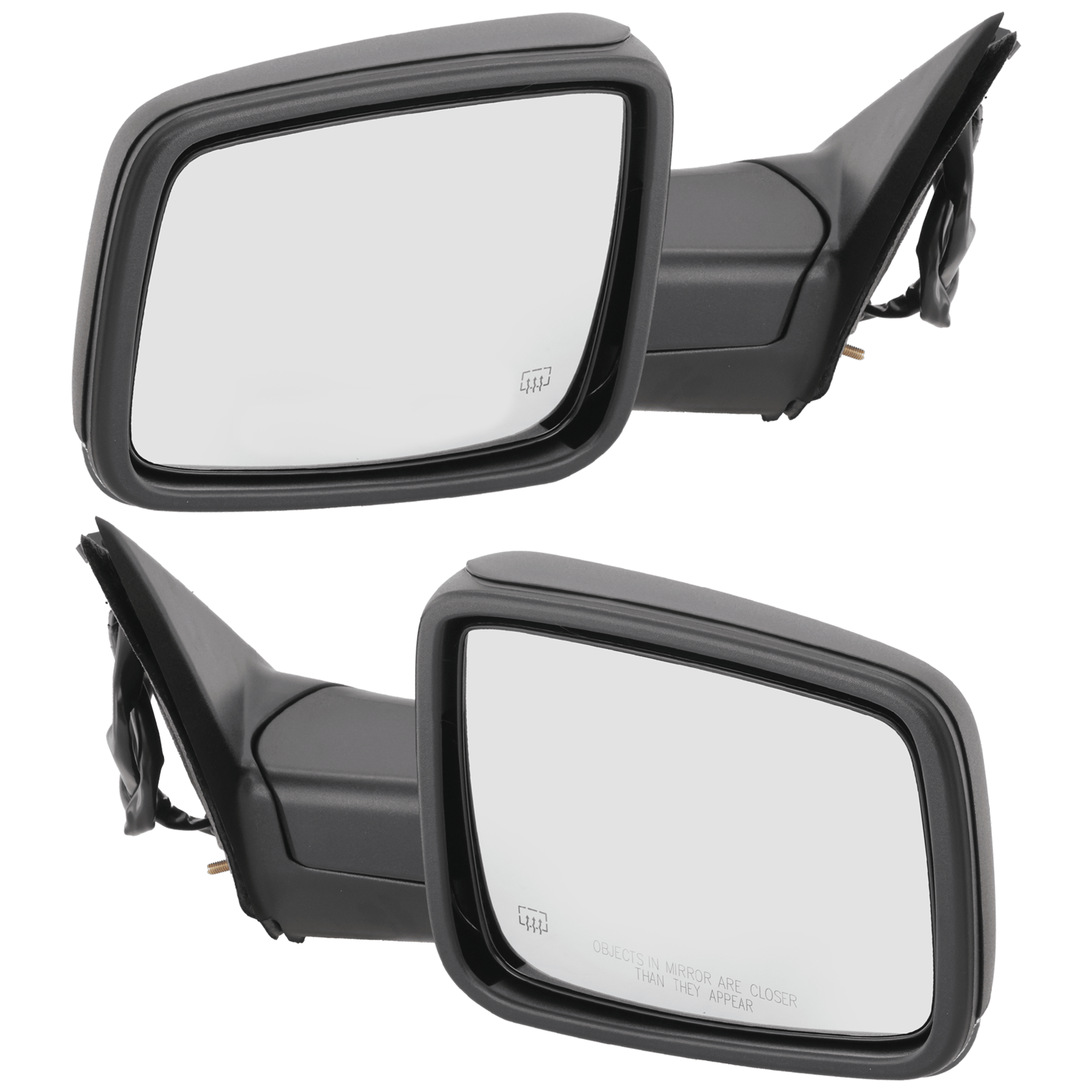 AM DODGE FULL SIZE P U 09-12 MIRROR RH AND LH Non Towing Power Manual Folding Heated Textured w Puddle and Signal Lights No Memory SKU SET JDG61ER S Partslink CH1320304 CH1321304 OEM 68026558AD 68026559AD