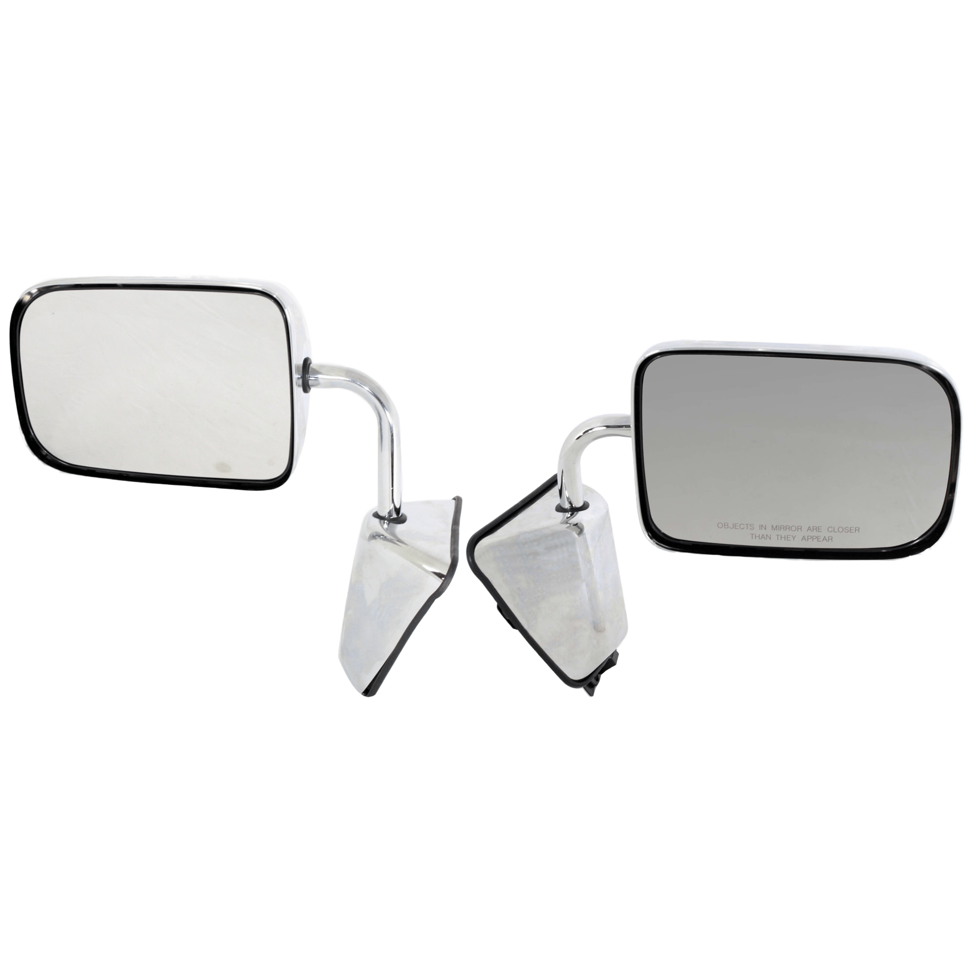 AM DODGE FULL SIZE P U 88-93 MIRROR RH AND LH Non Towing Manual Adjust Manual Folding Non Heated Chrome 6 x 9 in. SKU SET JDG68R Partslink CH1320272 CH1321272 OEM 55074998-55074999