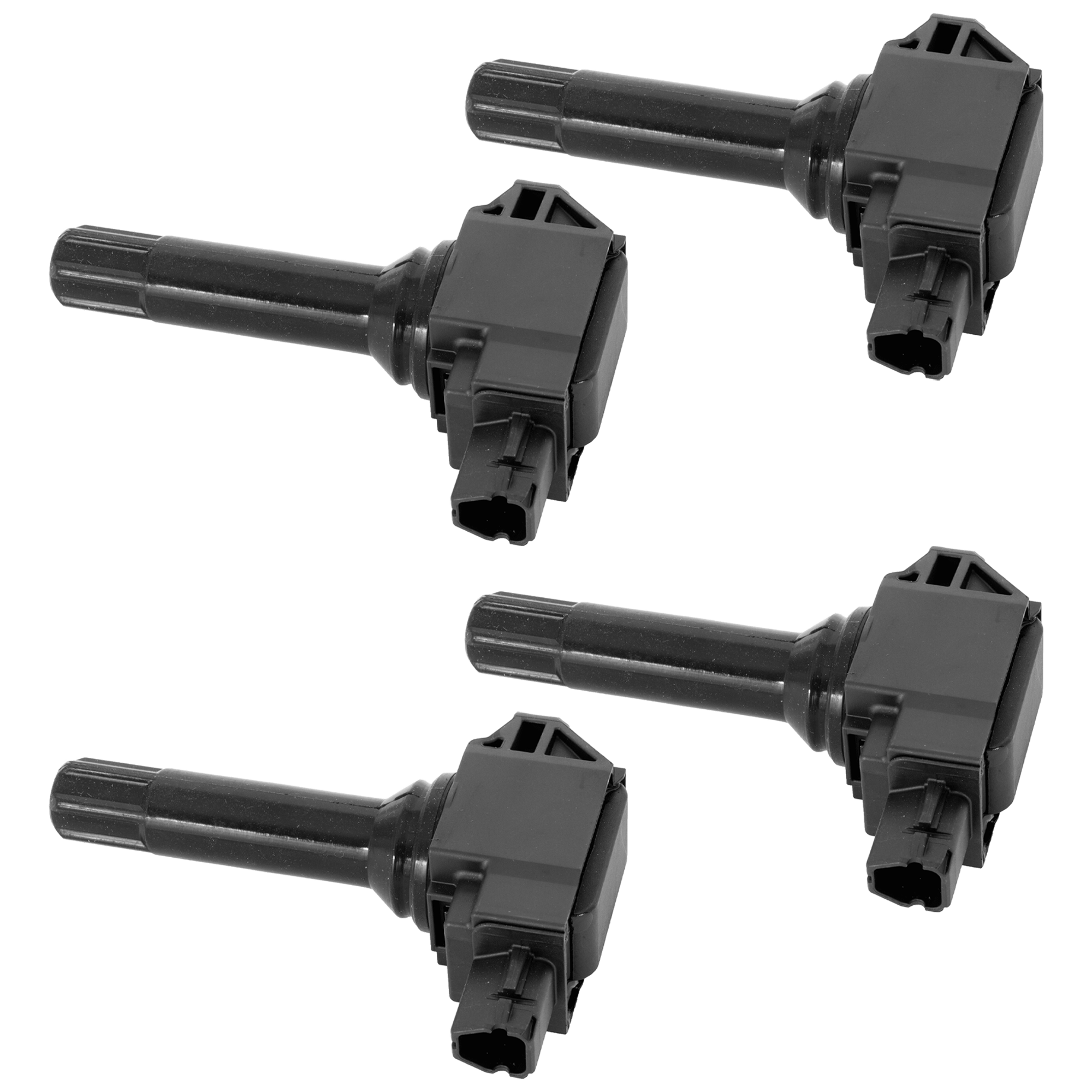 AM BRZ 16-19 WRX 15-19 IGNITION COIL Black 12 Volts Coil on Plug Female Connector 2 Male Blade Type Terminals Bolt On Mount Type Set of 4 SKU SET JDS50460004-4 OEM FK0463 FK0524