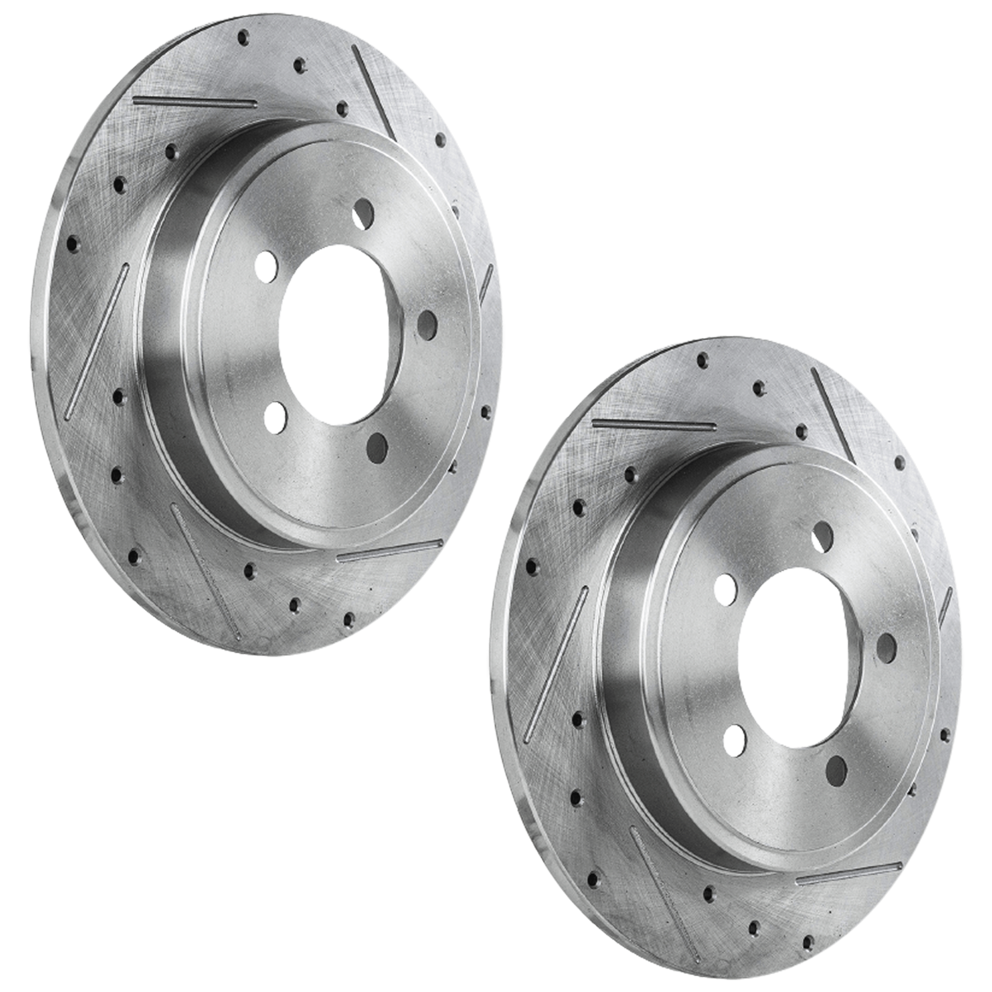 AM EXPLORER MOUNTAINEER 02-10 EXPLORER SPORT TRAC 07-10 REAR BRAKE DISC RH AND LH Performance Rotor Drilled and Slotted SKU SET JF27110046DRS2 OEM 19695-54098-65090-102122-14535