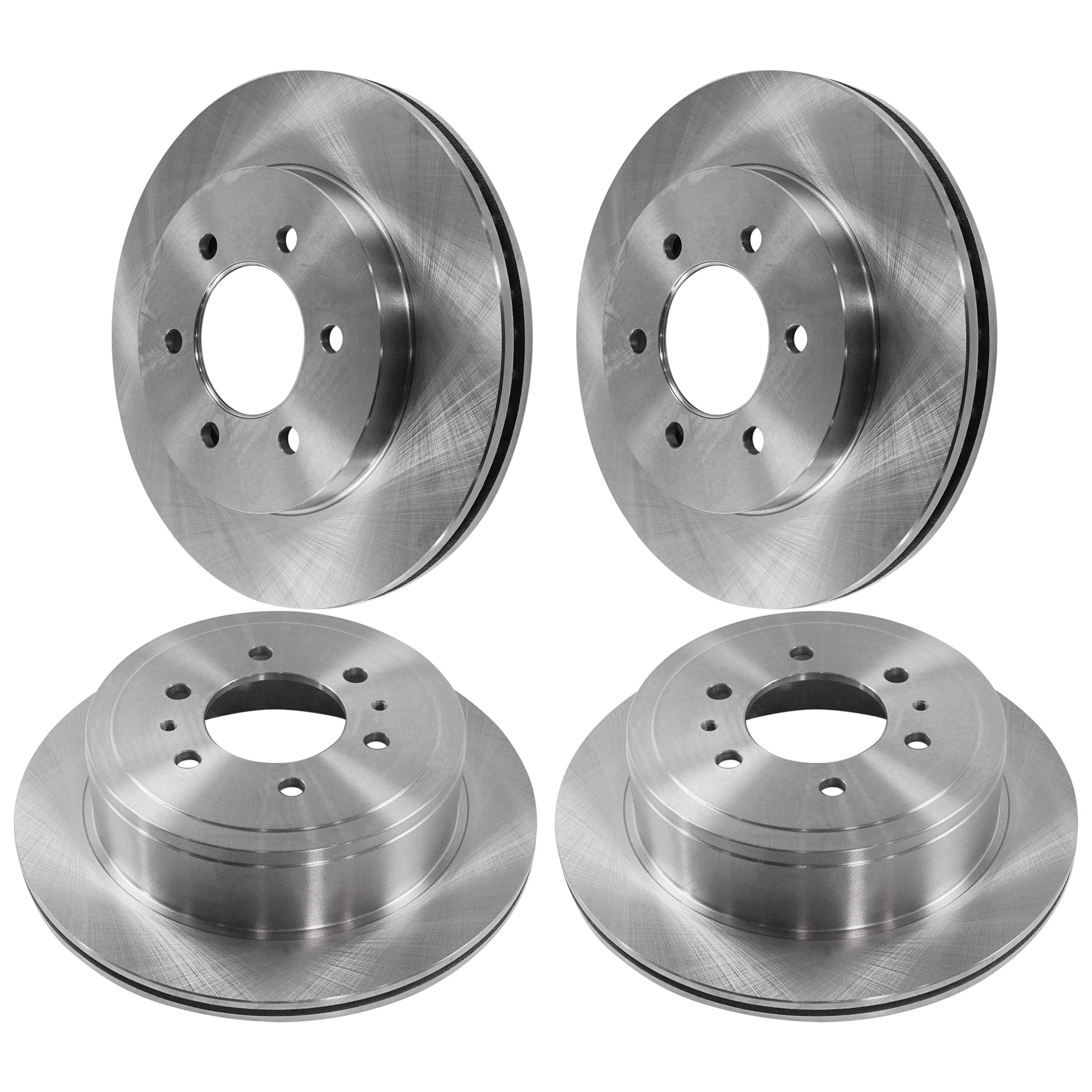 AM F 150-04-08 MARK LT 06-08 FRONT AND REAR BRAKE DISC 4 Wheel Set Plain Surface Vented 6 Lug SKU SET JF27110057-4 OEM 4L3Z1125AA 4L3Z2C026AB 5L3Z2C0